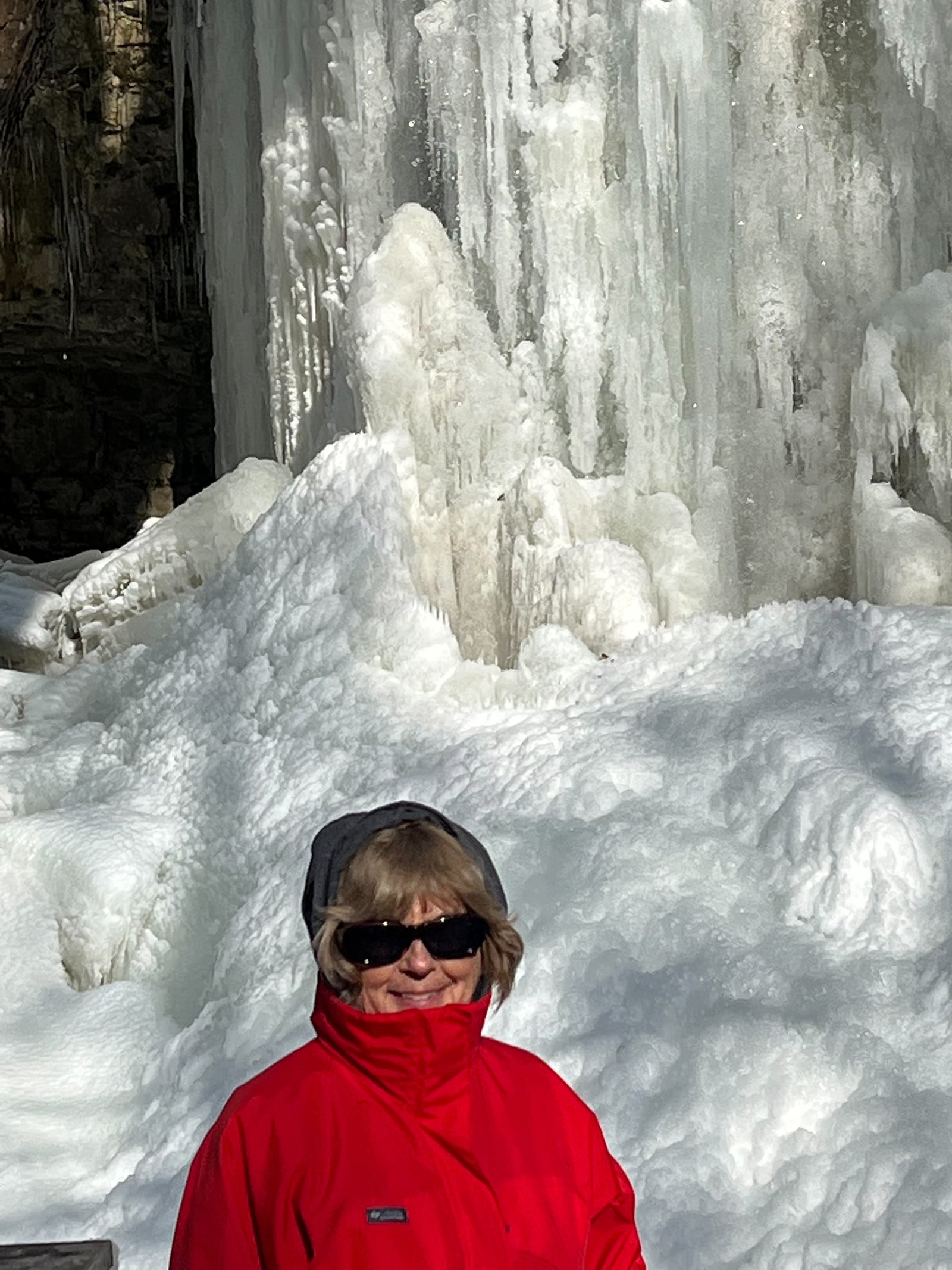 Barb Hess during a winter hike at Charleston Falls Preserve in Miami County. Now that the couple lives in Tipp City, they would like to focus more on Miami County and northern parks.