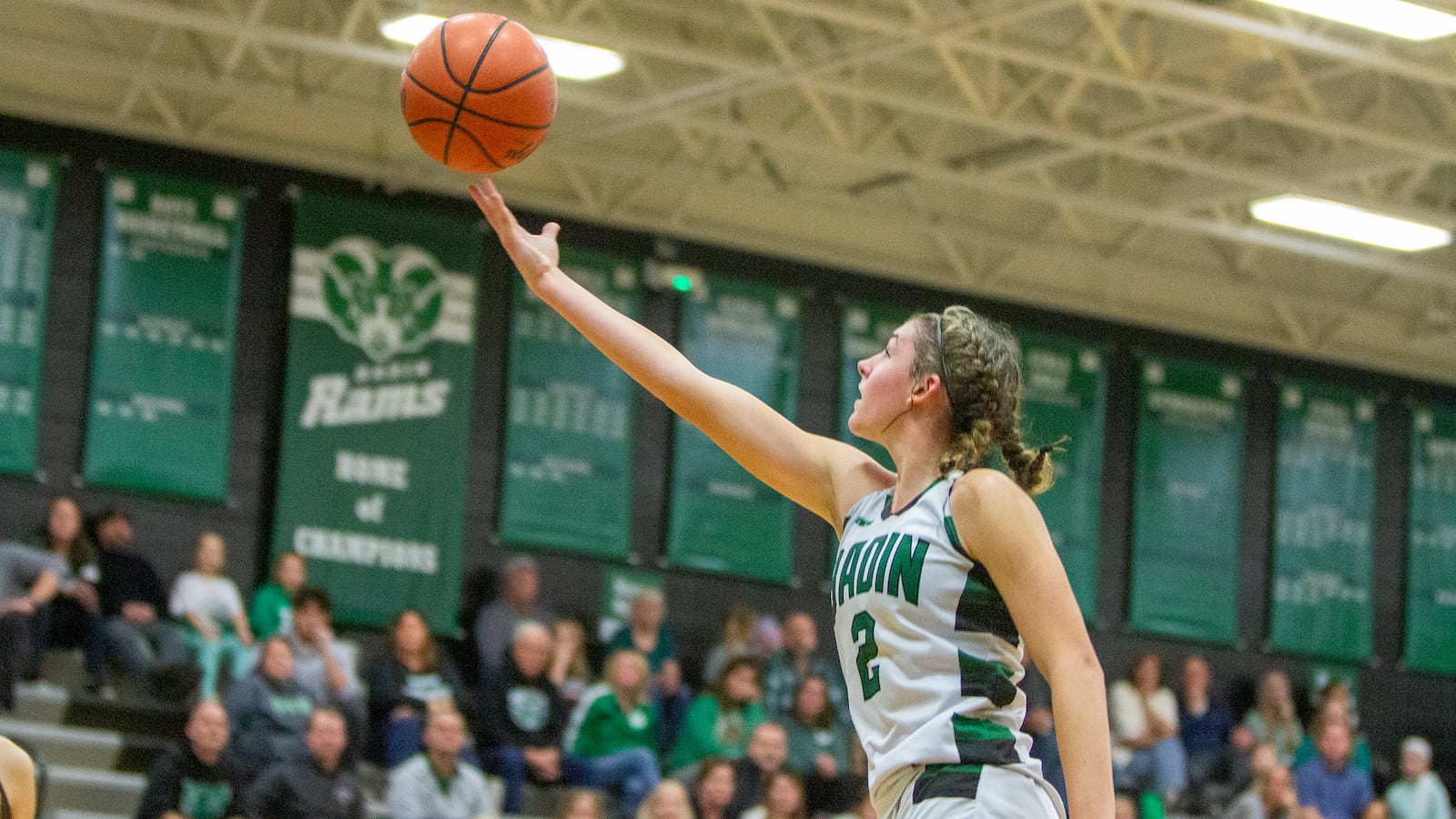 Badin's Braelyn Even shoots in the lane during Saturday night's game at Badin. Even scored 20 points in the loss. CONTRIBUTED/Jeff Gilbert