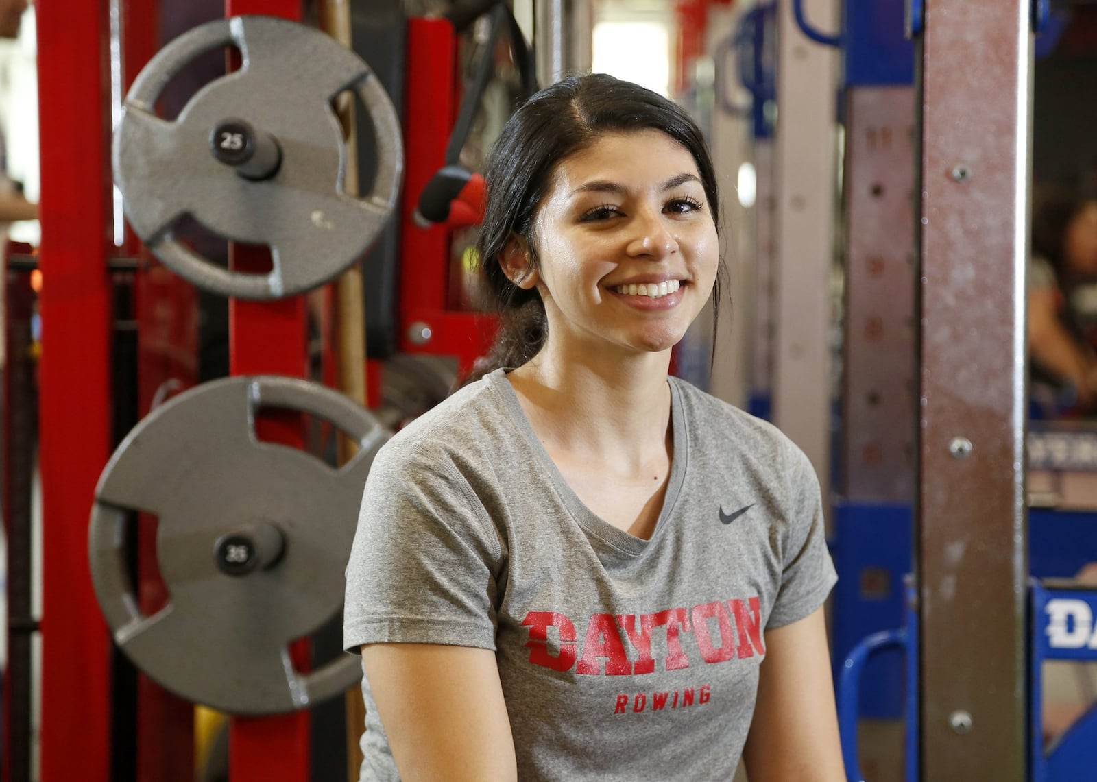 Rosario Perez is a senior on the University of Dayton rowing team. LISA POWELL / STAFF