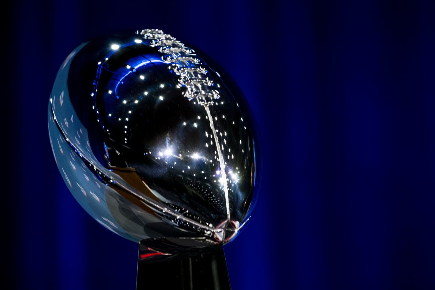 The Vince Lombardi Trophy Championship, during Super Bowl week in Houston on Feb. 1, 2017. (Doug Mills/The New York Times)
