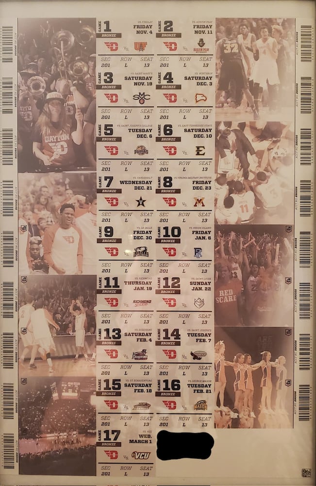 Dayton Flyers ticket stubs