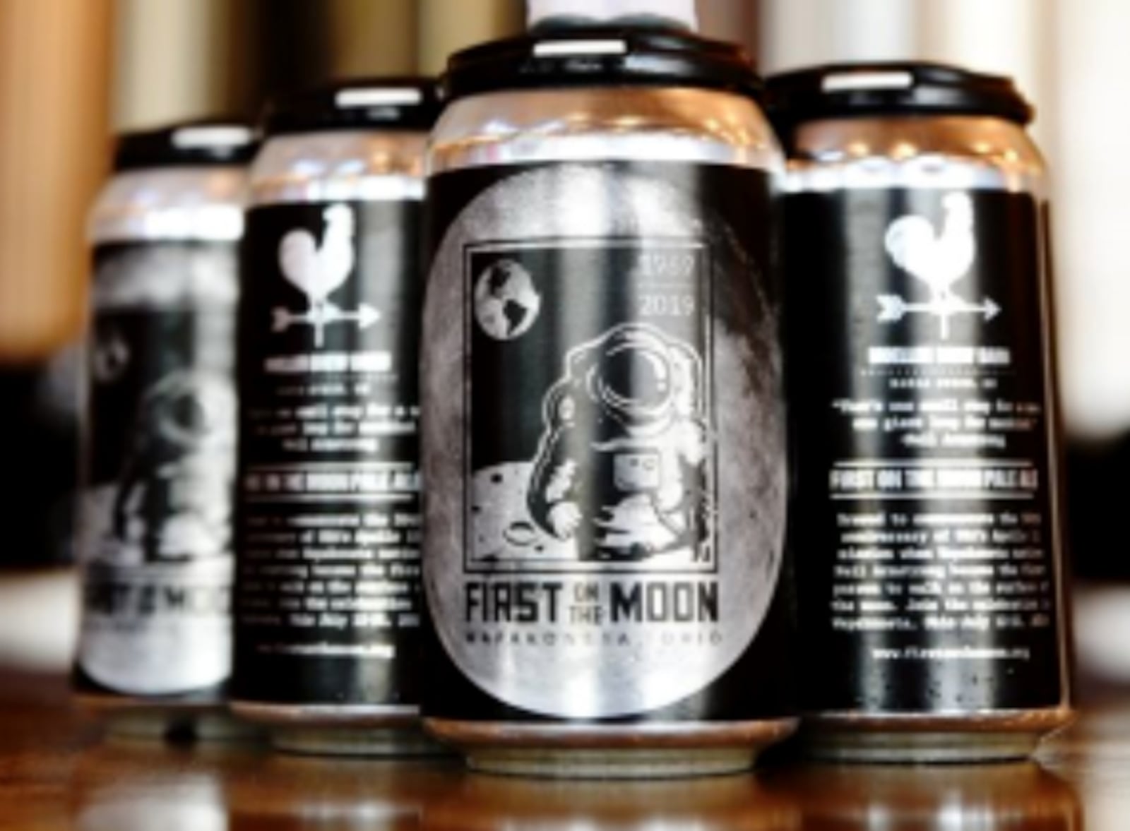 âFirst on the Moon Pale Ale,â is a specialty brew available at Moeller Brew Barn, 8016 Marion Dr. in Maria Stein, on tap at area bars and restaurants, and can be purchased in cans at area retail stores. CONTRIBUTED PHOTO