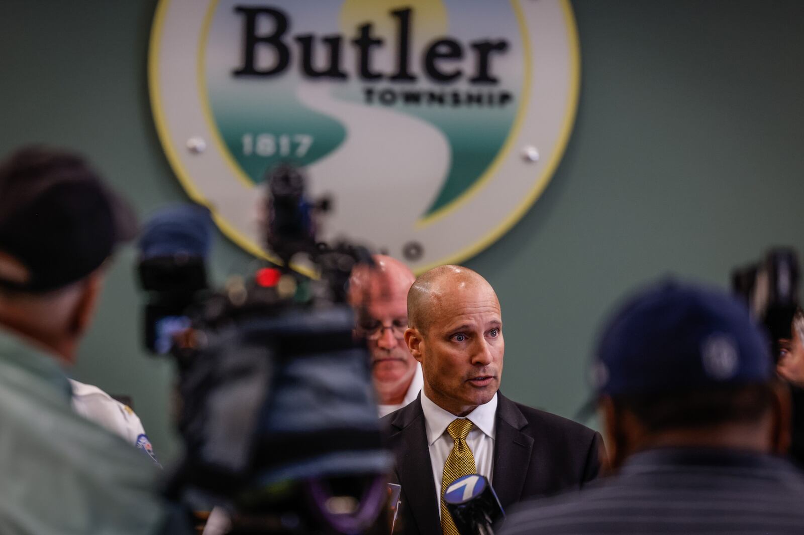 Daryl McCormick, special agent in charge of the Bureau of Alcohol, Tobacco, Firearms and Explosives Columbus Field Office, said during a Wednesday, Aug. 10, 2022, media briefing at the Butler Twp. police station that it was still under investigation how the suspect acquired the gun used in the Aug. 5 quadruple-fatal shooting on Hardwicke Place. JIM NOELKER