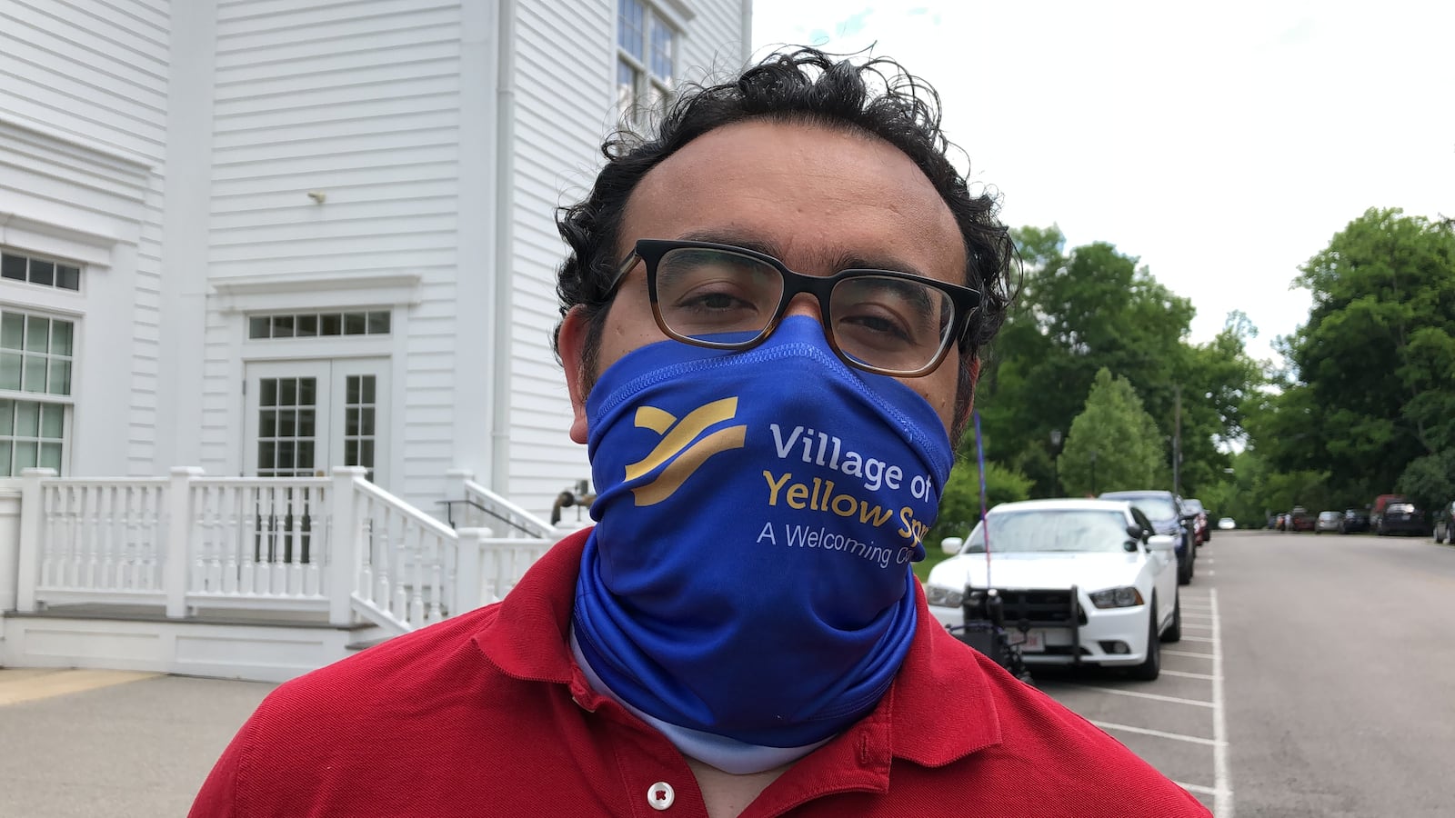 Yellow Springs Village Manager Josue Salmeron speaks about the need to fight racism and injustice. He attended the protest rally in the village on Saturday, June 6, 2020. LYNN HULSEY/Staff