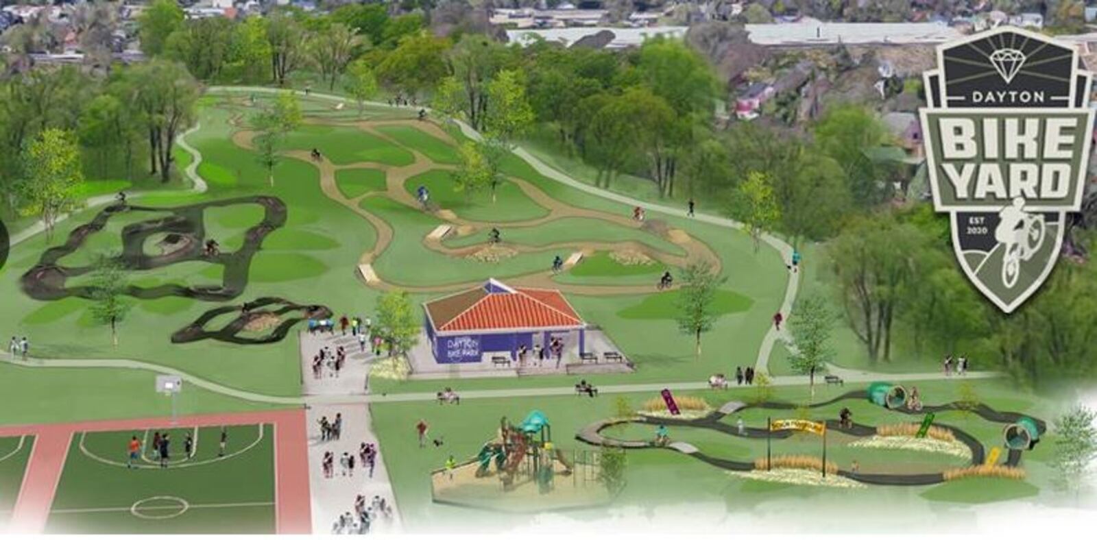 A rendering of the Dayton Bike Yard at Welcome Park. CONTRIBUTED