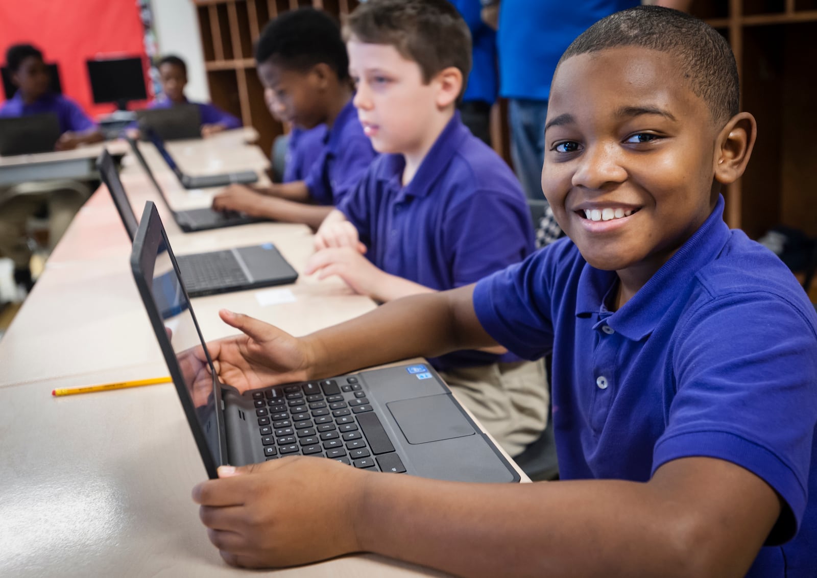 Students at Dayton Boys Prep were among the first in Dayton Public Schools to receive Chromebook computers in 2016. CONTRIBUTED PHOTO