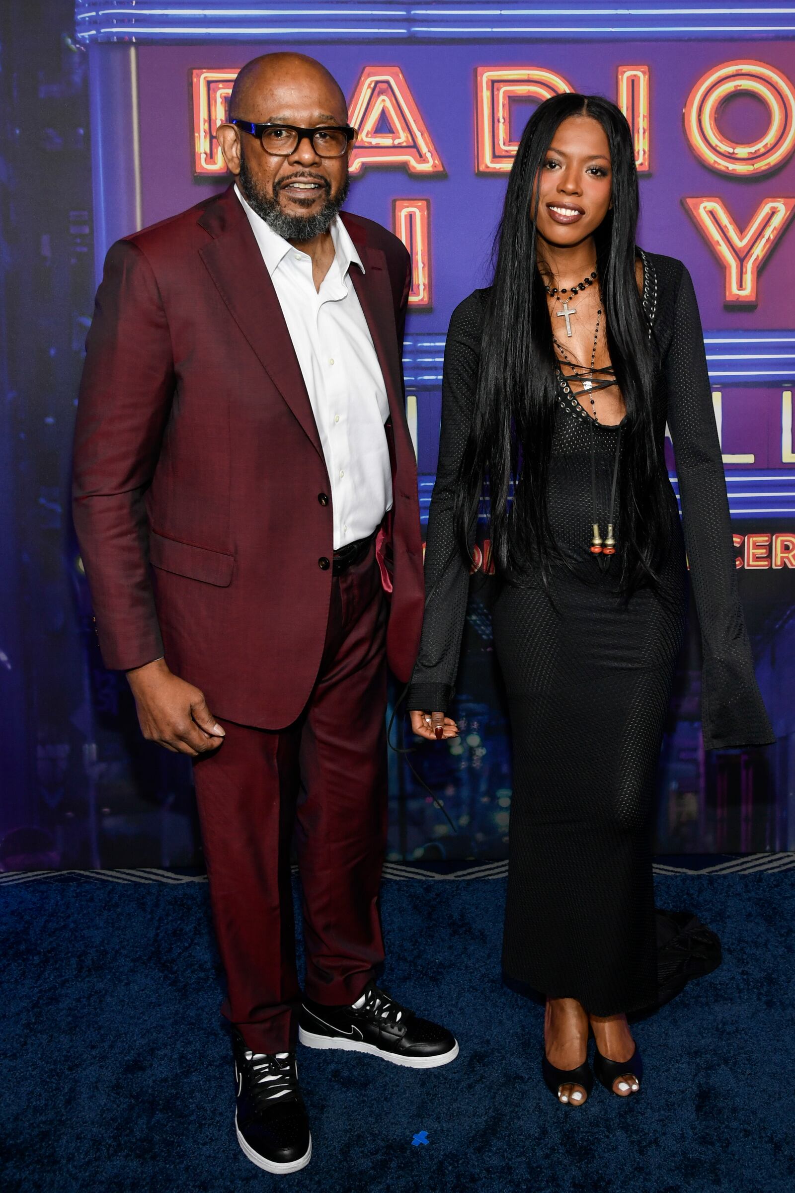 Forest Whitaker, left, and True Whitaker attend the SNL50: The Homecoming Concert at Radio City Music Hall on Friday, Feb. 14, 2025, in New York. (Photo by Evan Agostini/Invision/AP)