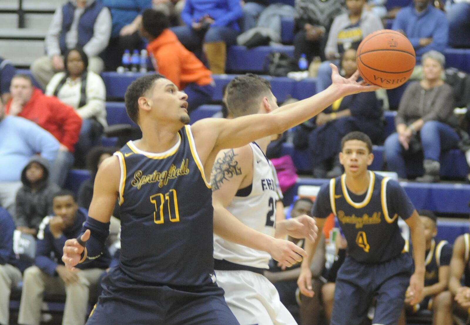 Sringfield’s Leonard Taylor. Springfield defeated host Fairmont 81-65 in a boys high school basketball game at Trent Arena on Fri., Jan. 19, 2018. MARC PENDLETON / STAFF