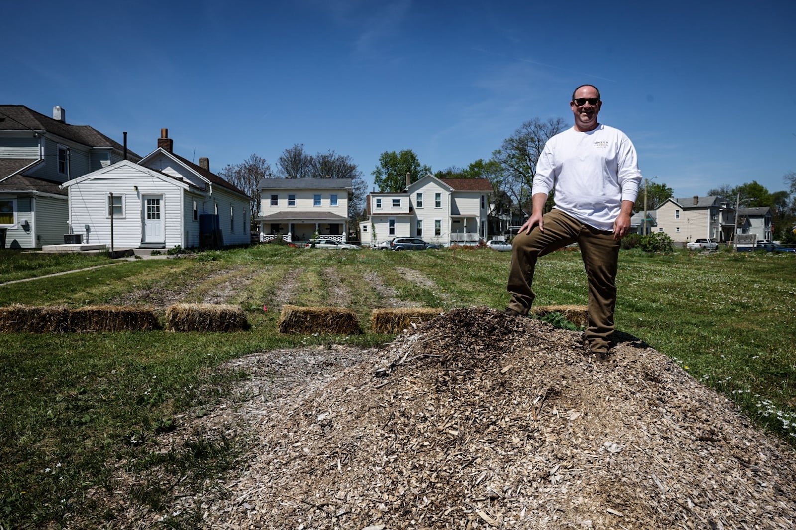 Kettering Health nurse Bruce Kidney started the Unity Garden in the Riverdale neighborhood. JIM NOELKER/STAFF