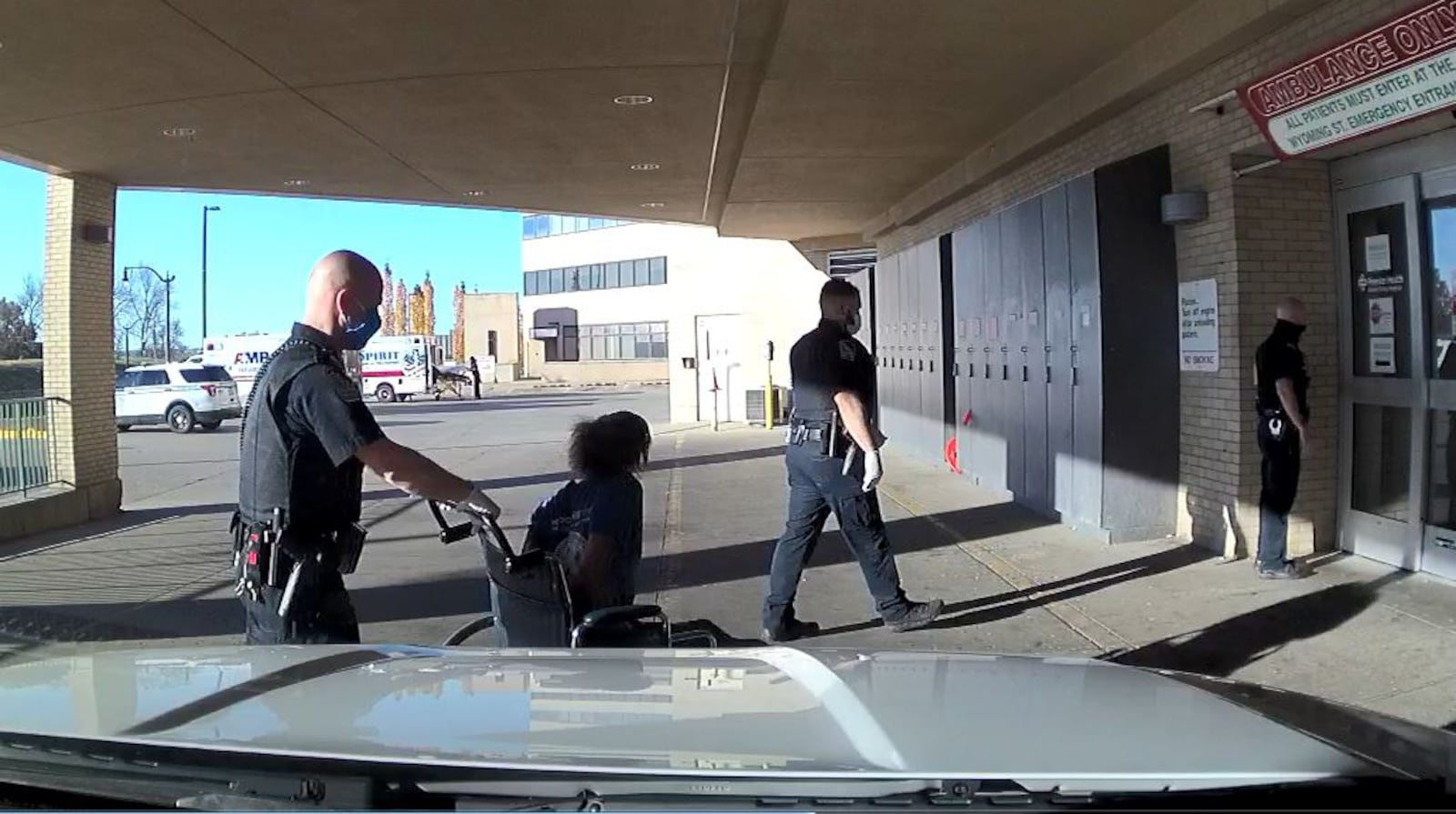 Jack Runser at Miami Valley Hospital in handcuffs. CONTRIBUTED