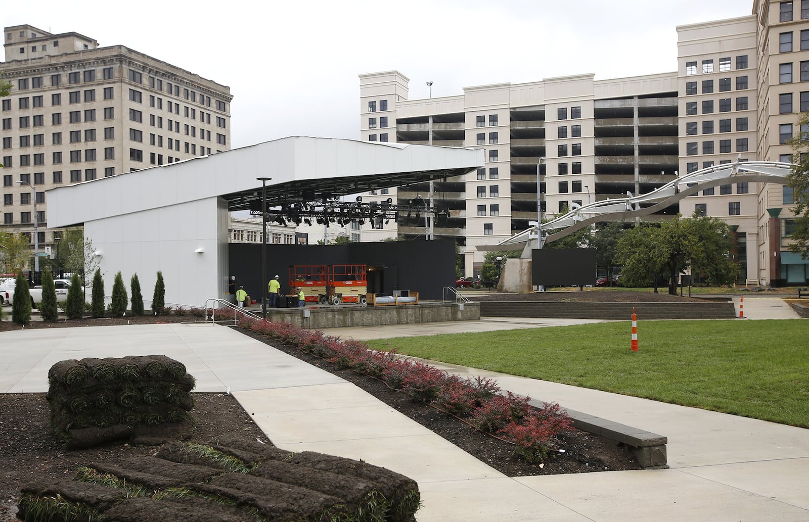 The Levitt Pavilion Dayton celebrated its opening with a concert on Aug. 9 last year in downtown Dayton. TY GREENLEES / STAFF