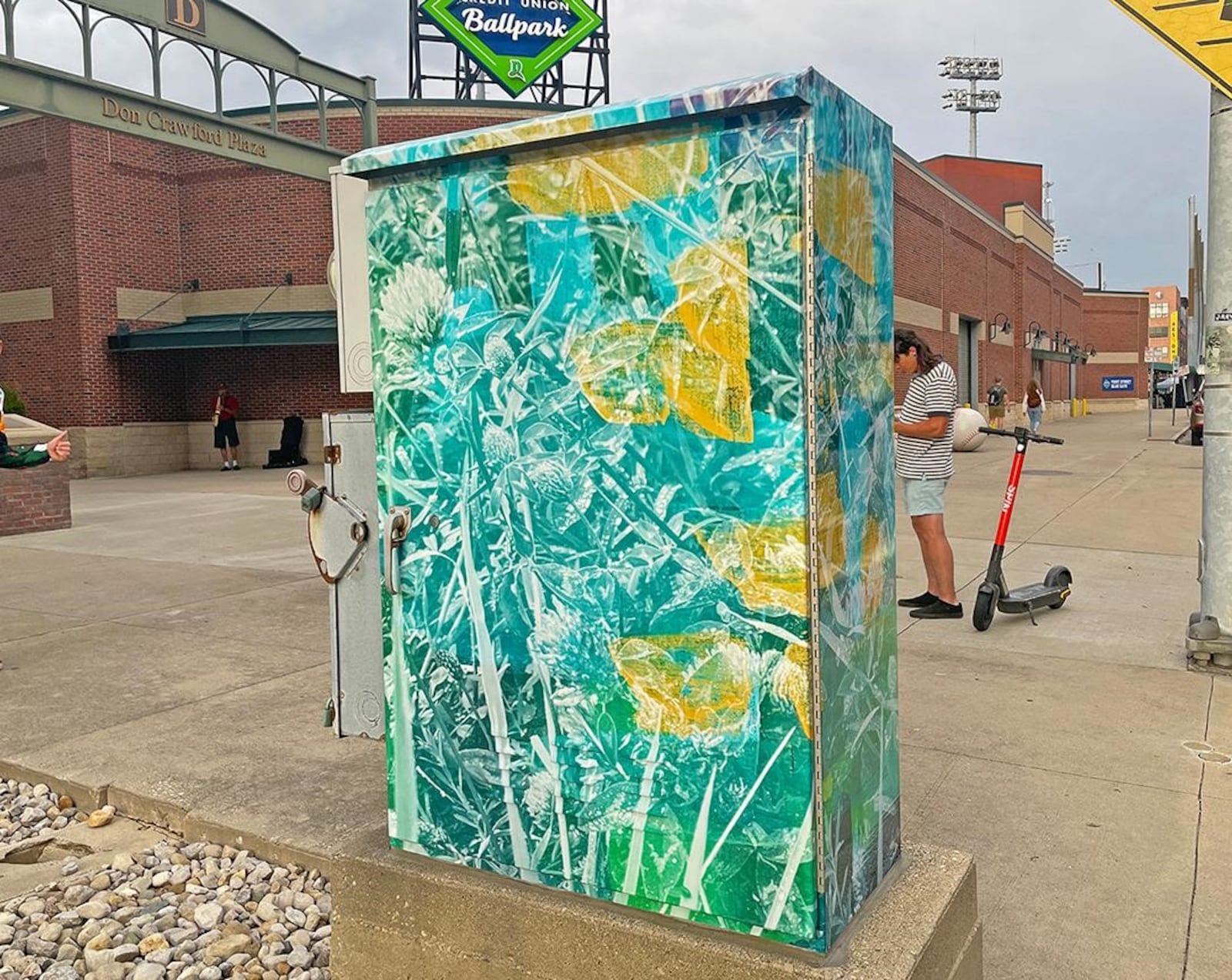 "Layers of Existence" by Rachel DB is among the latest round of ArtWraps in downtown Dayton. CONTRIBUTED