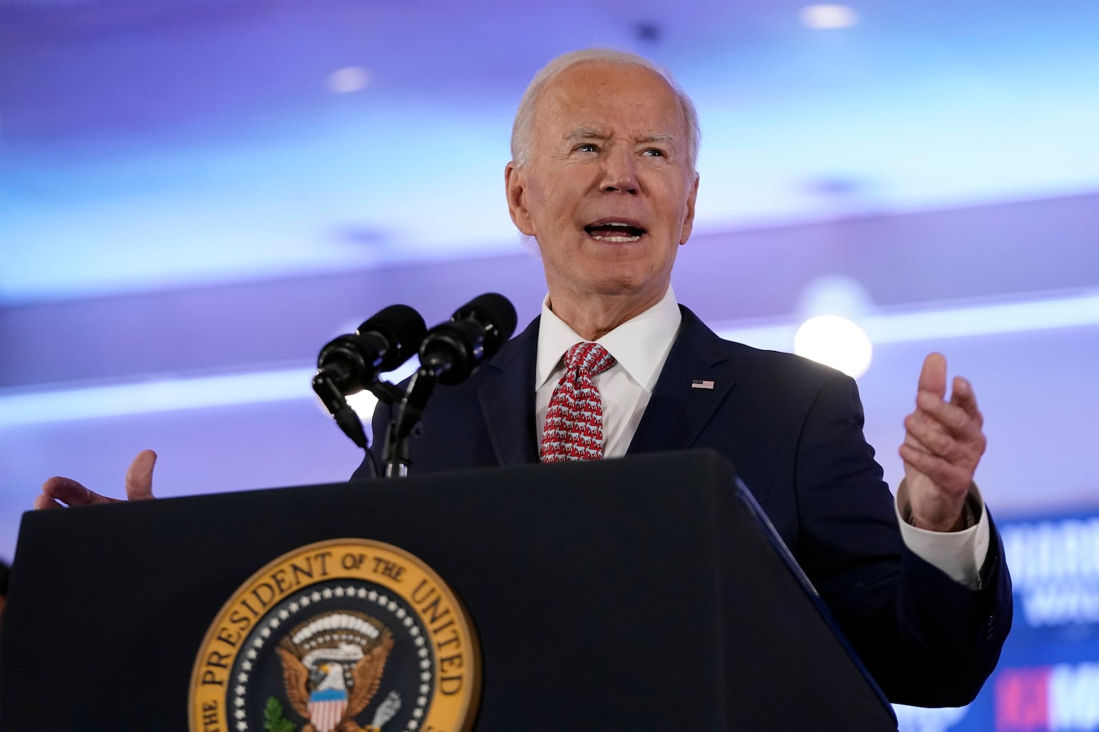 President Joe Biden speaks at a political event in Philadelphia, Tuesday, Oct. 15, 2024. (AP Photo/Jose Luis Magana)