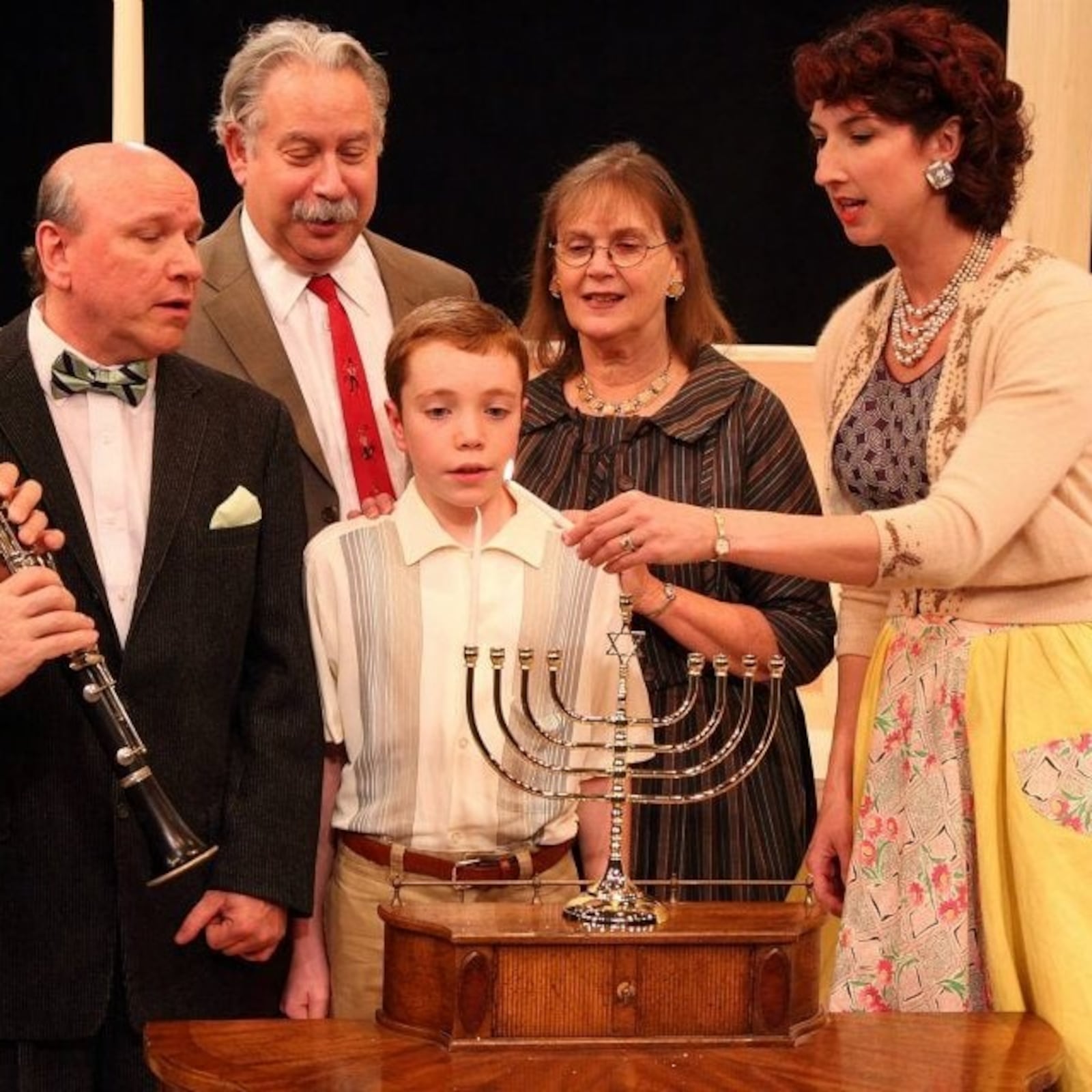 Left to right: K.L. Storer (Grandpa Gellman), Saul Caplan (Mr. Stopnick), Brendan Plate (Noah Gellman), Kay Bosse (Grandma Gellman) and Adrienne Gibbons (Rose Stopnick Gellman) in the Human Race Theatre Company's 2011 production of "Caroline, or Change." PHOTO BY SCOTT J. KIMMINS