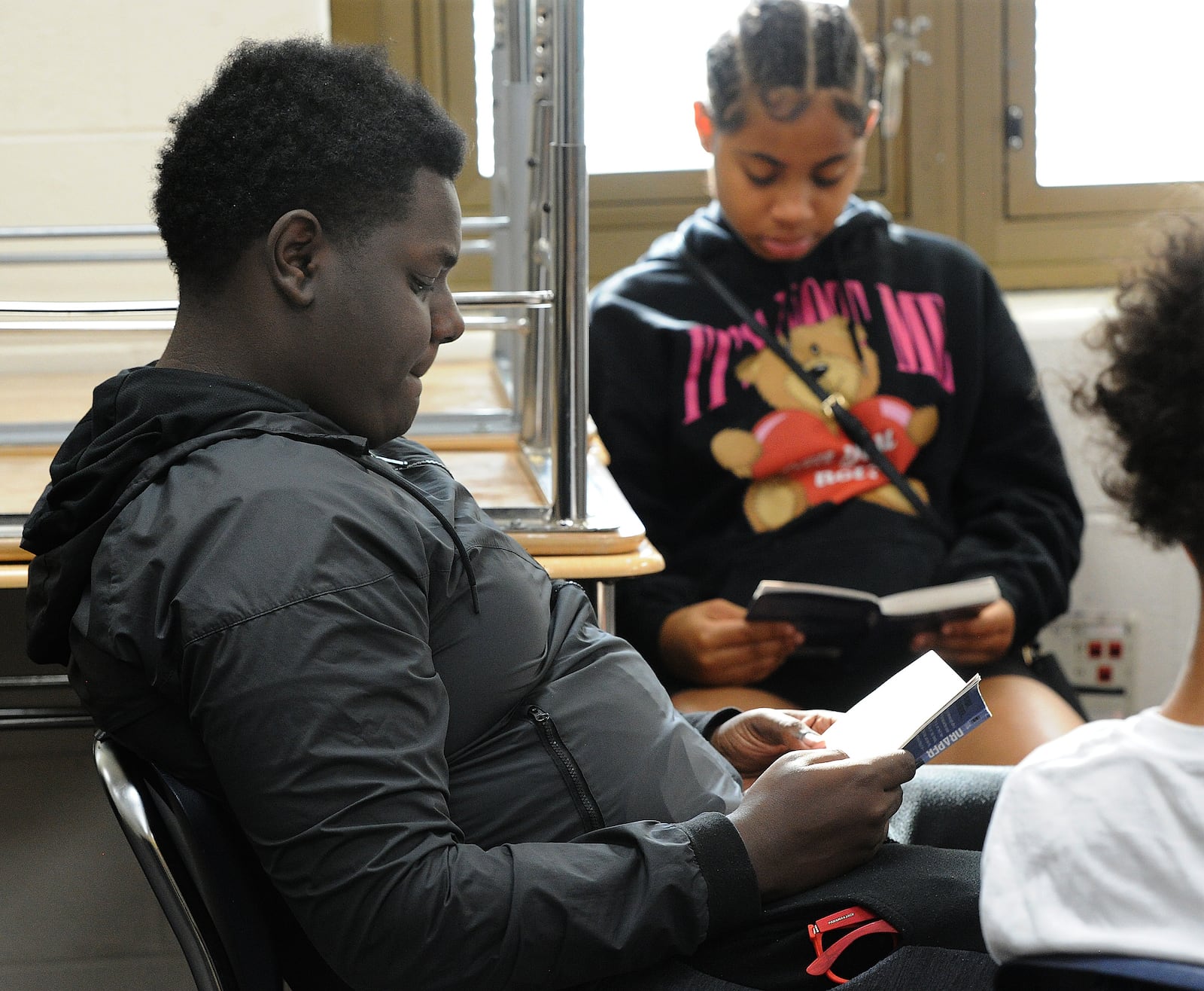 Jemiah Anderson, left, and Jordan Jamerson read during a DPS Summer Camp at Edwin Joel Brown Middle School. MARSHALL GORBY\STAFF