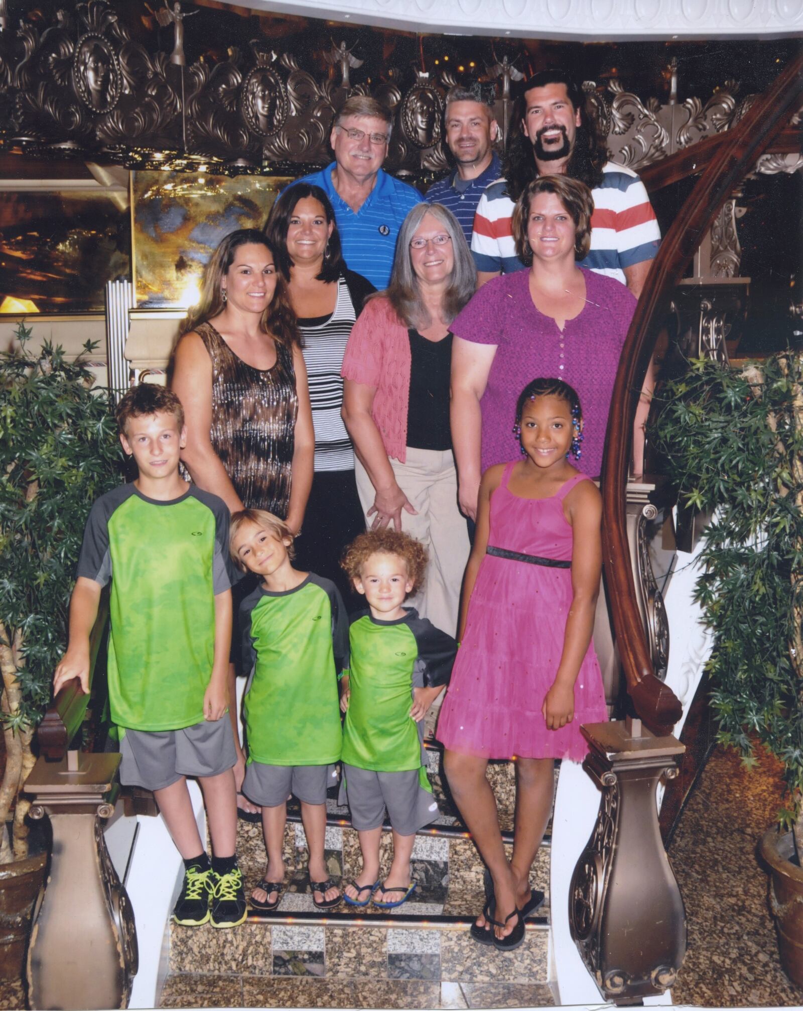 Eve Fiala’s family on a cruise in the Bahamas celebrating the 40th wedding anniversary of her grandparents, Sabina and Edward Fiala. Front row (left to right): cousins Devin, Keegan and Holden Fiala and Eve at age 9. Middle row: Katrina Anthony (aunt), Megan Fiala (aunt), Sabina Fiala (grandmother) and Kathryn Fiala (Eve’s mom) Back row: Edward Fiala (grandfather), Brooke Fiala (uncle) and Nathan Fiala (uncle.) CONTRIBUTED