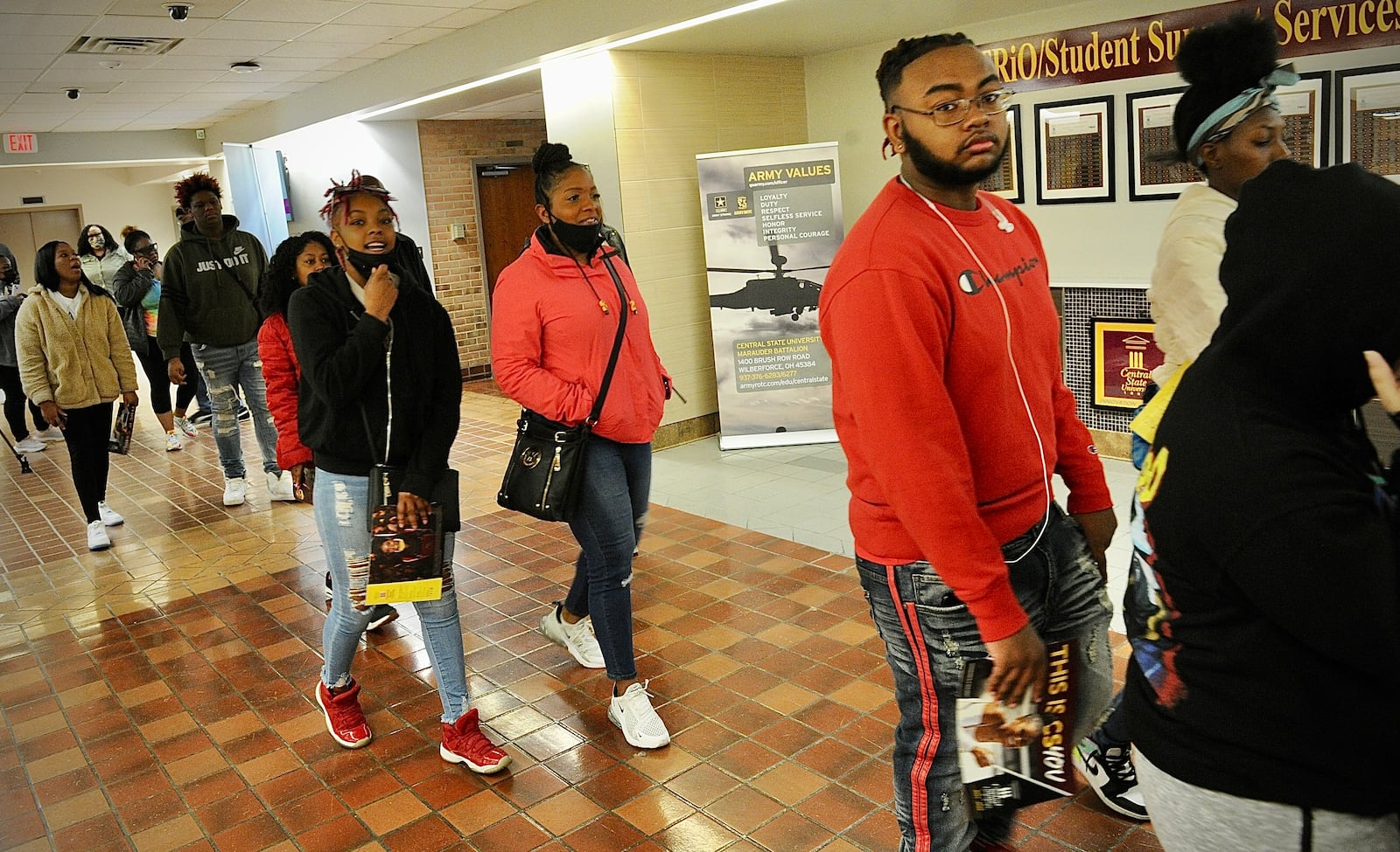 Students tour the Central State University campus earlier this week. MARSHALL GORBY \STAFF