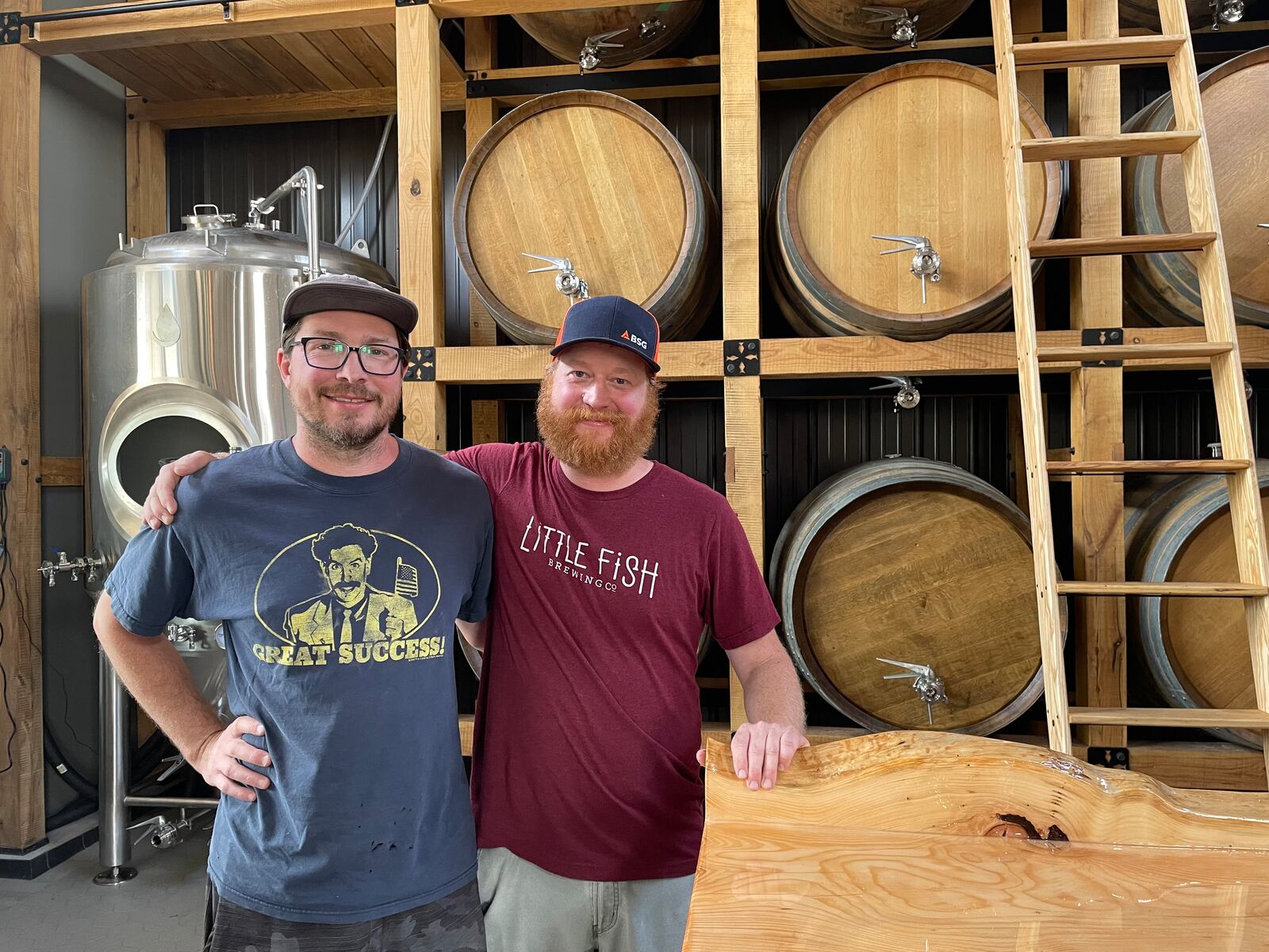 Sean White and Jimmy Stockwell (left to right) are the founders of Little Fish Brewing Co. They are expecting to open their Dayton Tap Room in September.