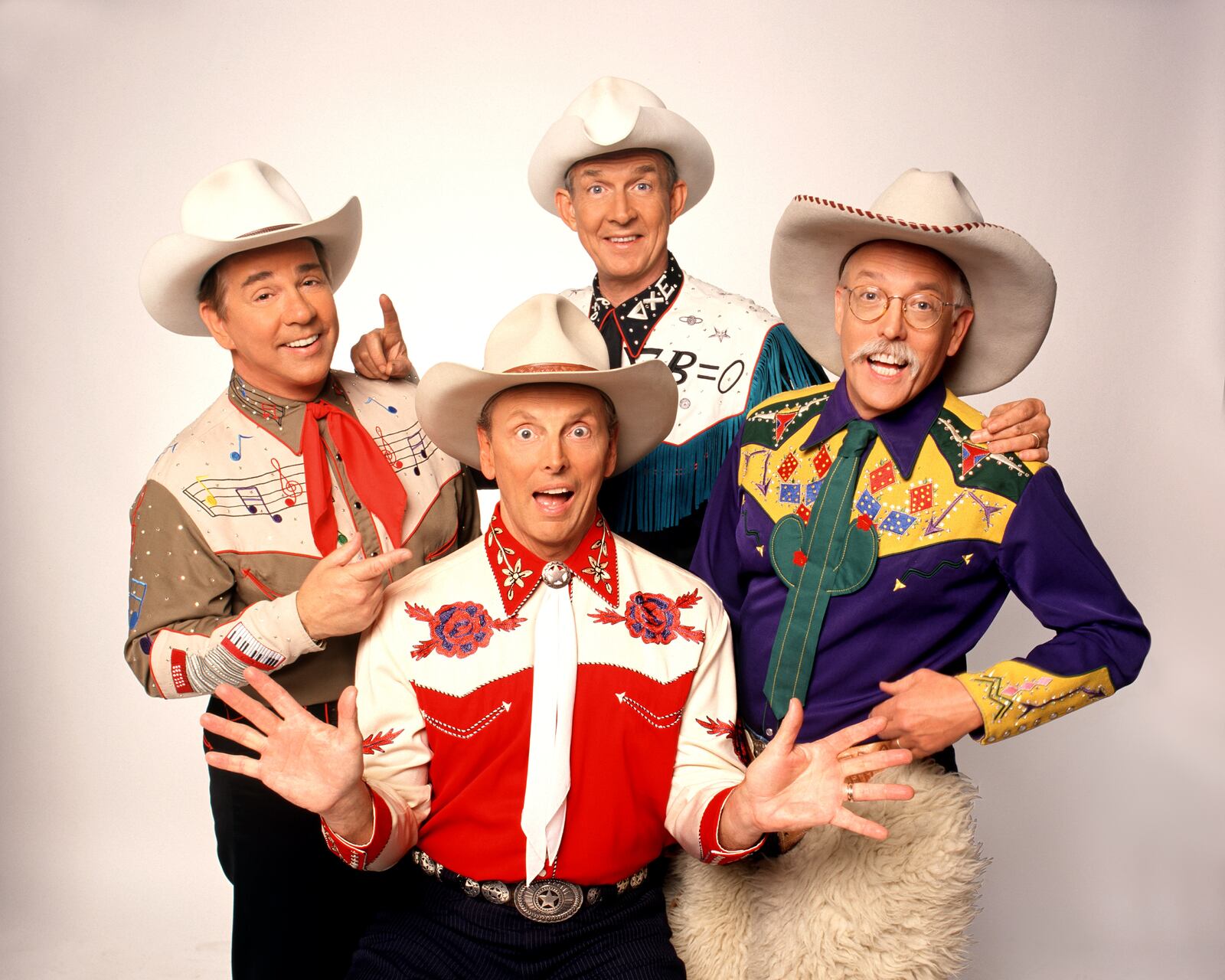 Grammy-winning cowboy quartet Riders in the Sky, (left to right) Joey, the CowPolka King, Woody Paul, Too Slim and Ranger Doug, perform at Sorg Opera House in Middletown on Saturday, March 12.