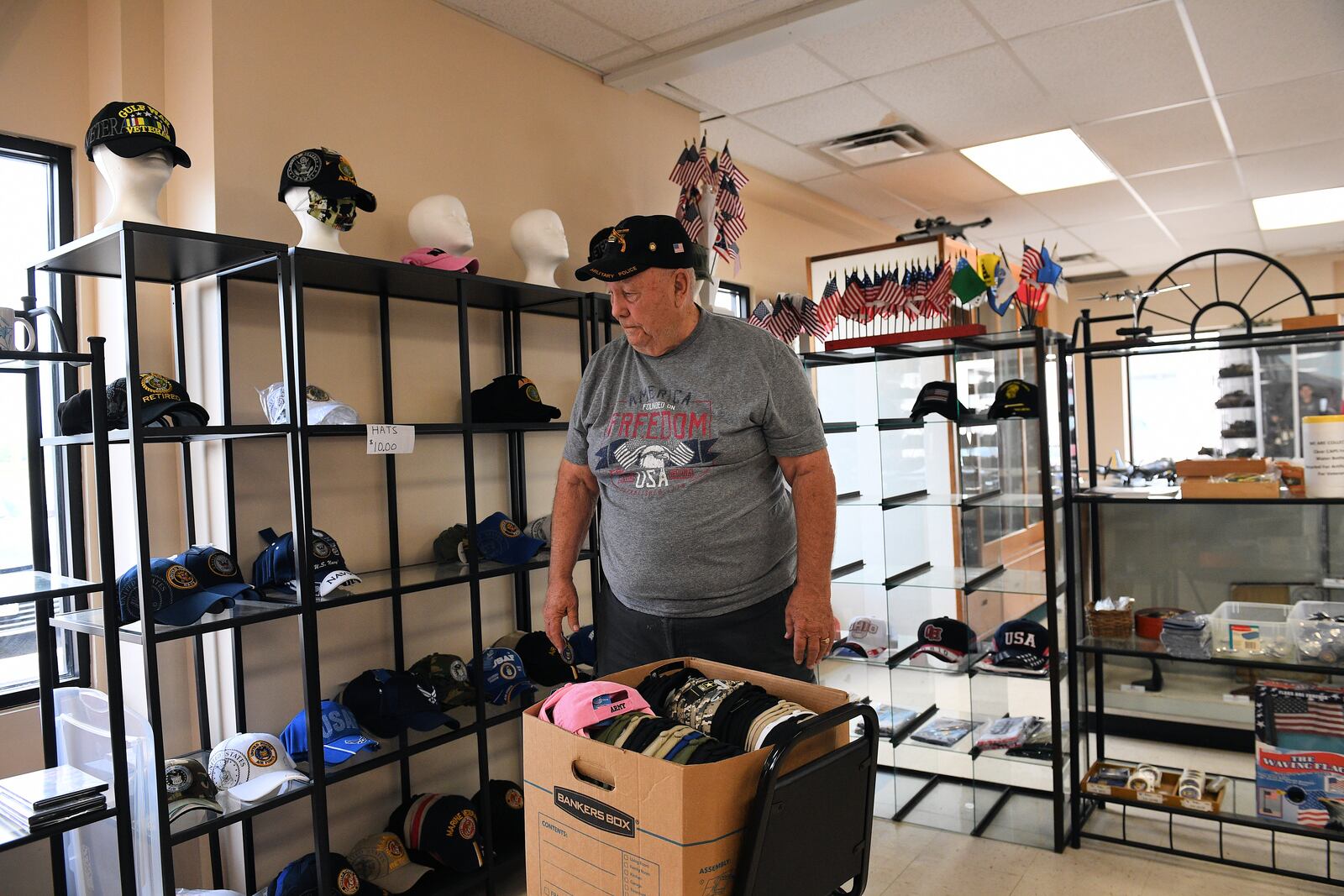 A volunteer works in the gift shop of the new Miami Valley Veterans Museum located off County Road 25A between Troy and Tipp City.