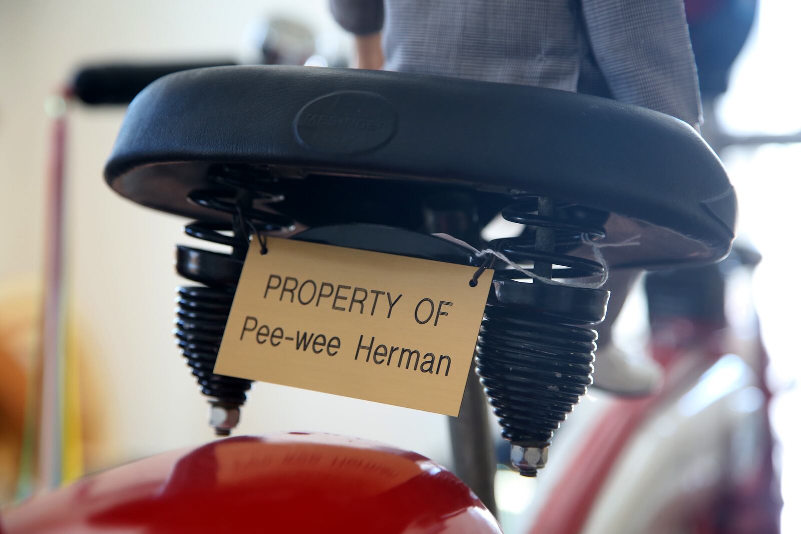 One of the whimsical artifacts in The Bicycle Museum of Amerca's collection is a 1953 Schwinn DX, one of 10 used in the 1985 classic movie, “Pee-wee’s Big Adventure.” LISA POWELL / STAFF