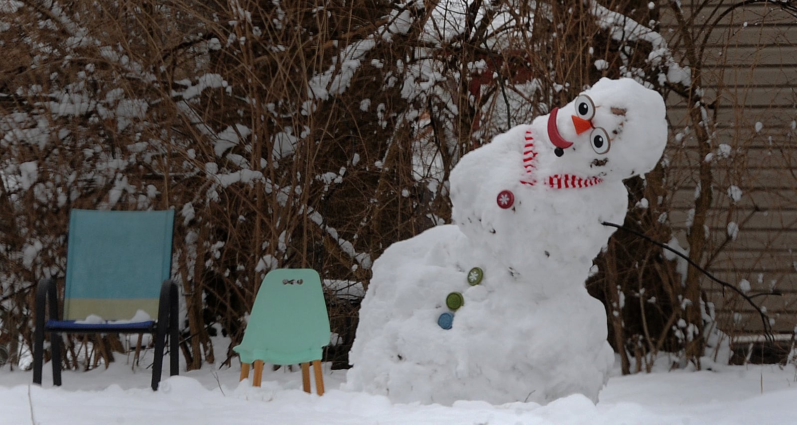 The heavy wet snow from over the weekend was great for making snowmen on Patterson Rd. in Oakwood Monday Jan. 23, 2023. MARSHALL GORBY\STAFF