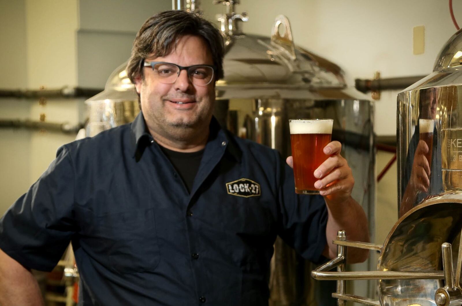 Steve Barnhart in his Centerville brewery in 2015. Staff file photo by Jim Witmer