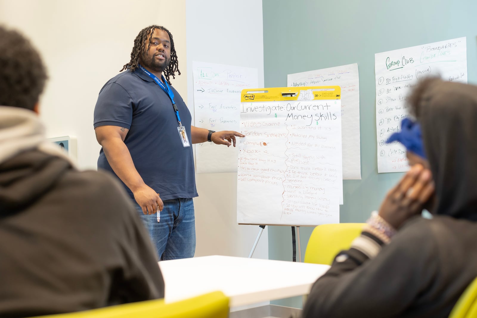 Keenan Woods working with youth as manager of the A.L.L. Club Youth Collaborative, a new program of Goodwill Easter Seals Miami Valley.