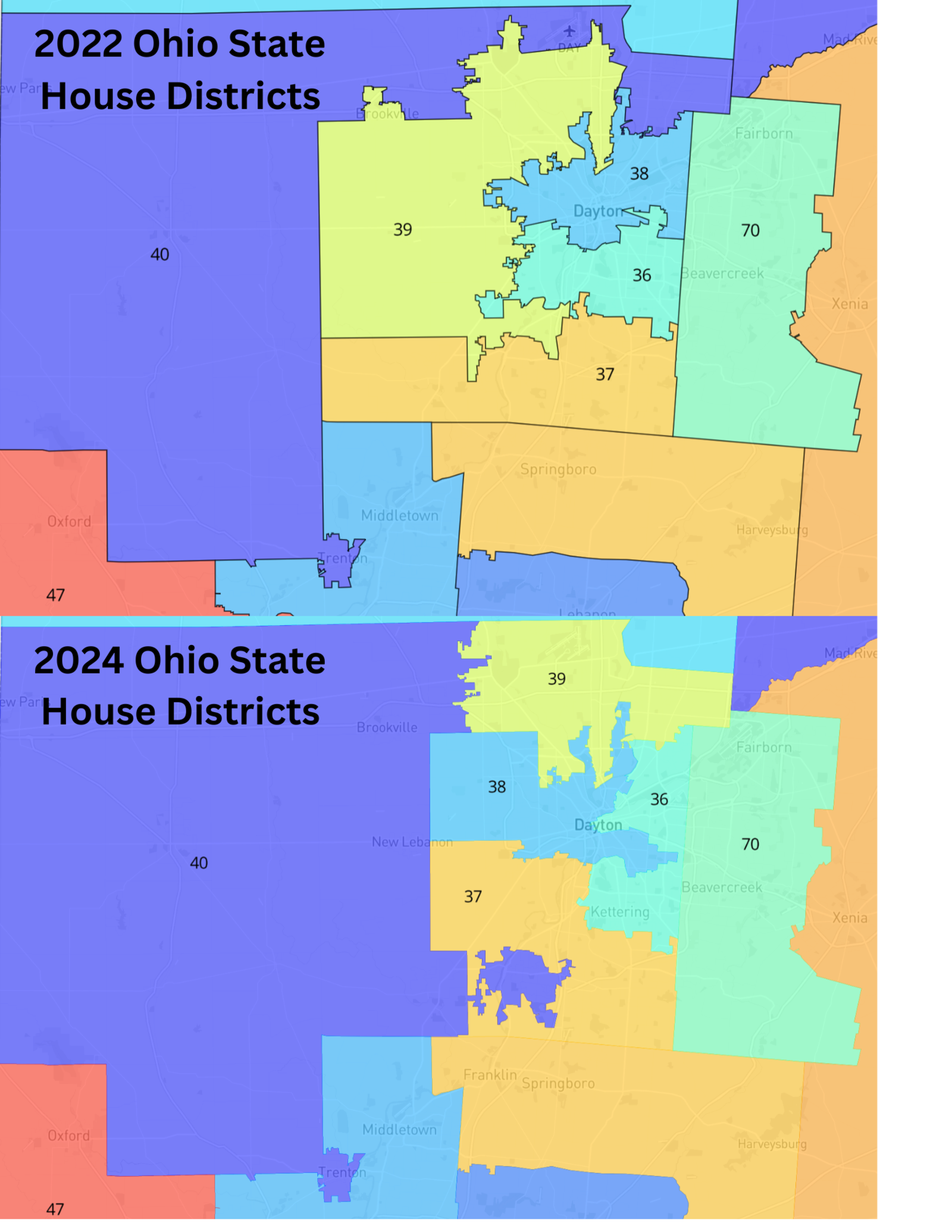 2022 and 2024 Ohio House District maps (CONTRIBUTED)