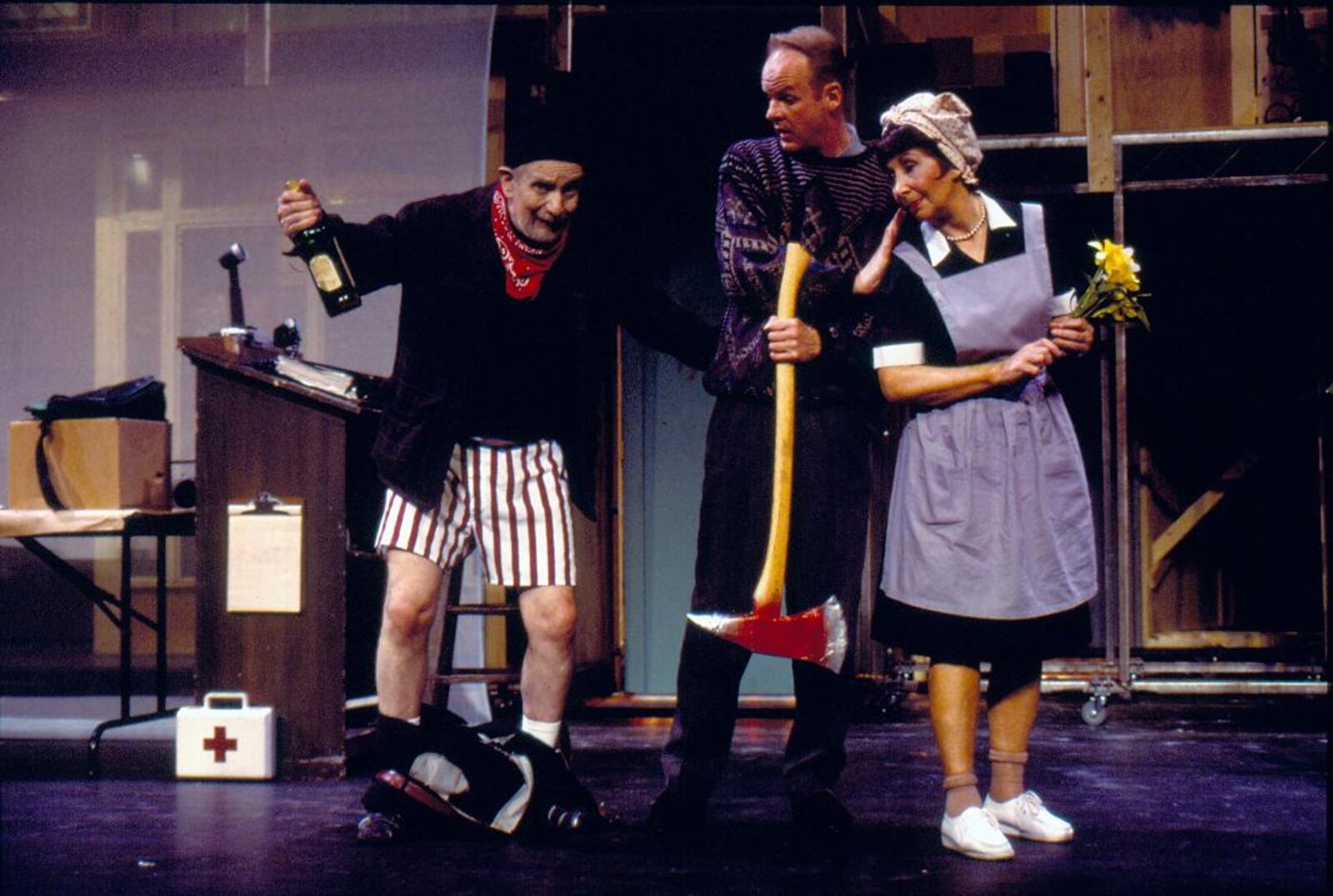 Fred Blumenthal (left) in the Human Race Theatre Company's 2000 production of "Noises Off."