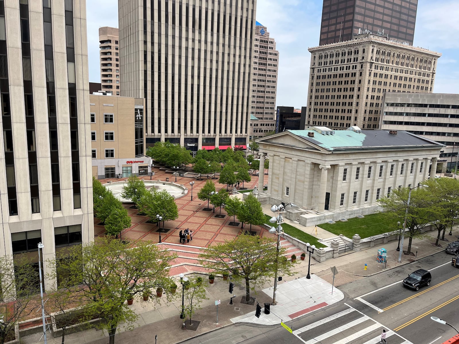 Community members toured Courthouse Square on Tuesday, April 25, 2023, as part of visioning work. CORNELIUS FROLIK / STAFF