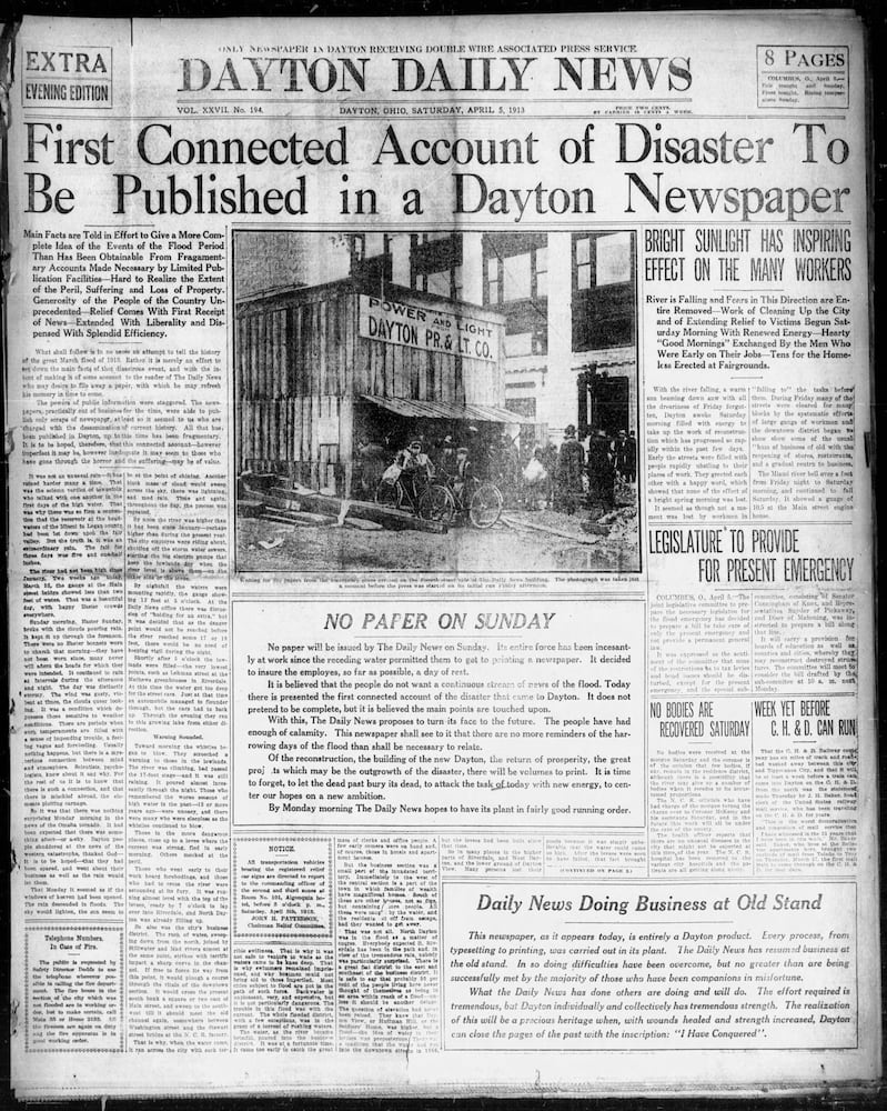 Dayton history pages 1913 Flood