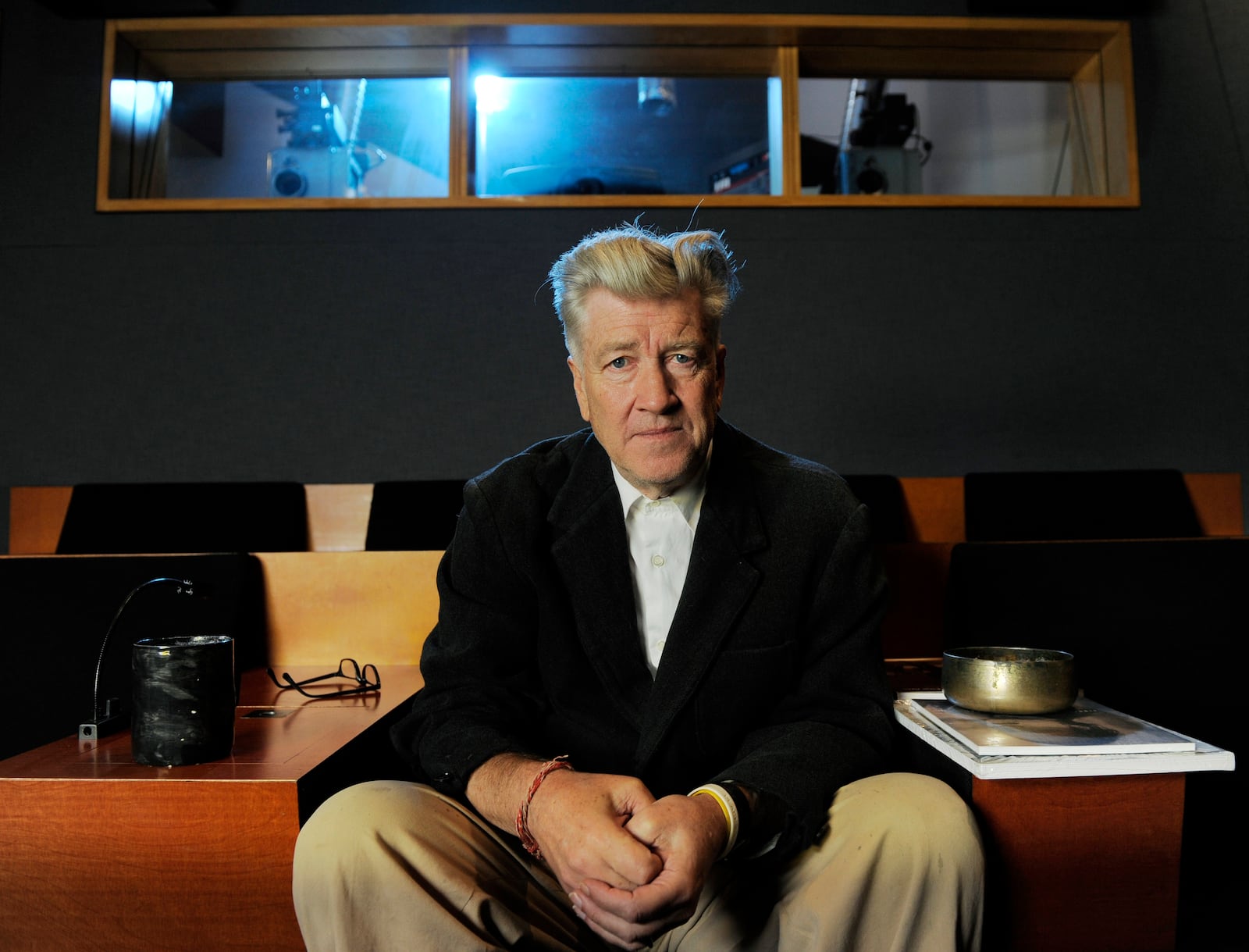 FILE - Filmmaker David Lynch poses for a portrait in his private screening room in Los Angeles on Sept. 9, 2010. (AP Photo/Chris Pizzello, file)