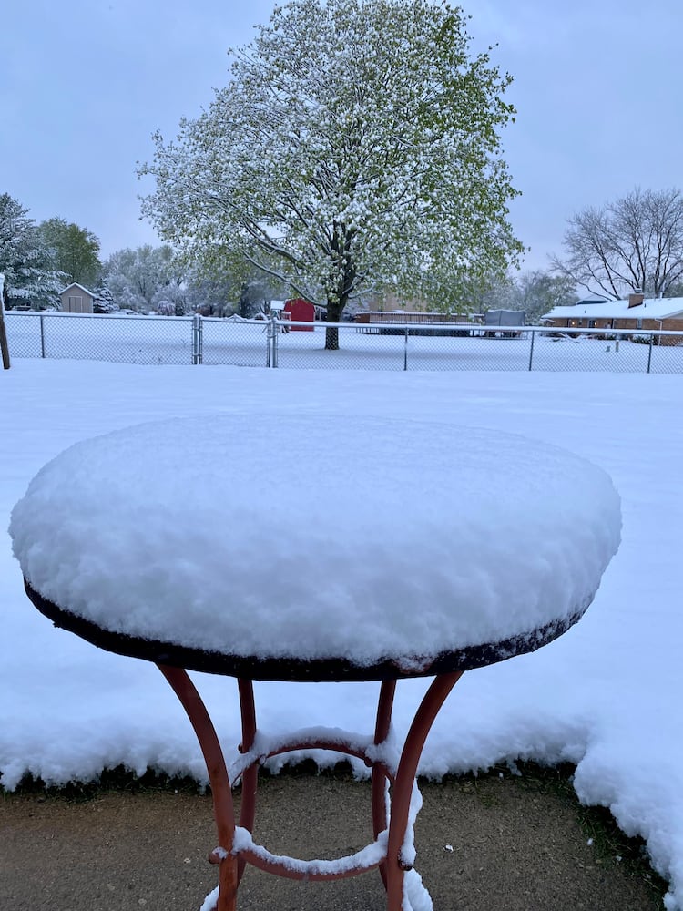 PHOTOS: Snowfall in April in the Miami Valley