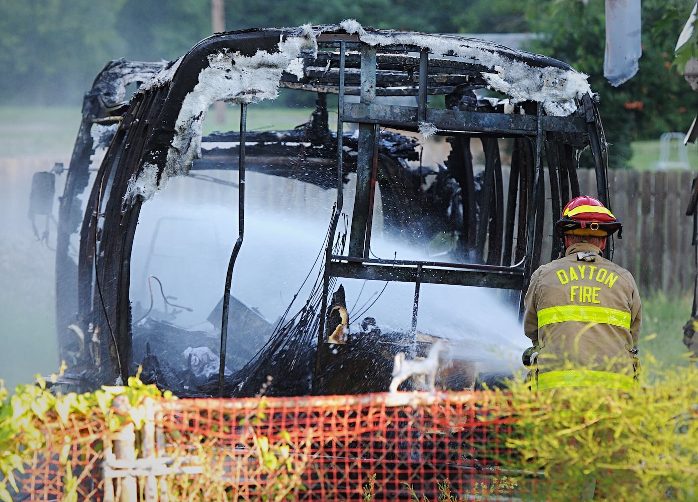 Fire in mobile home in Dayton