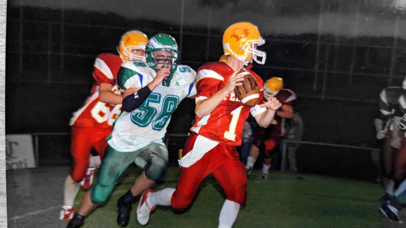 Chaminade Julienne's Ben Gibson (58) chases down the Fenwick quarterback. CONTRIBUTED