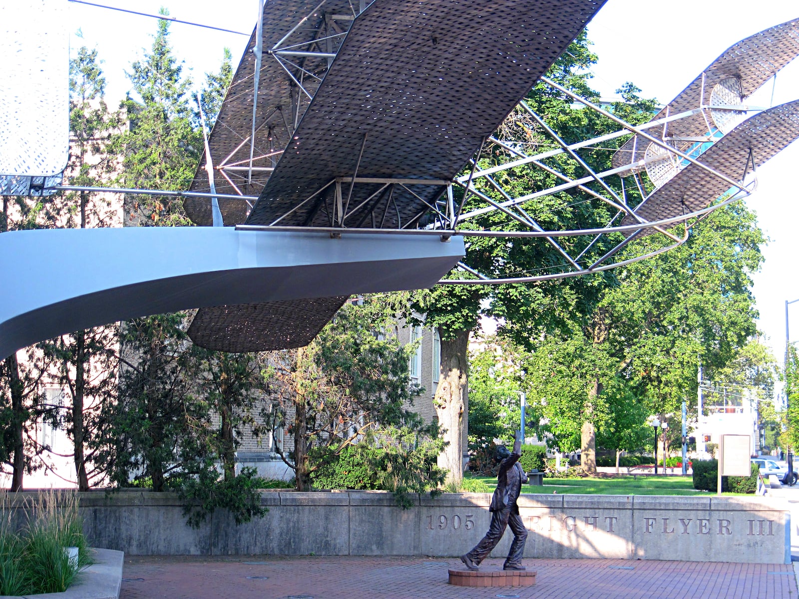 The Wright Flyer from 1905 is the model the Wright Brothers truly learned to fly in, and our travel hasn't been the same since. This full-scale sculpture was located on East Monument Avenue for 20 years. VIVIENNE MACHI / STAFF