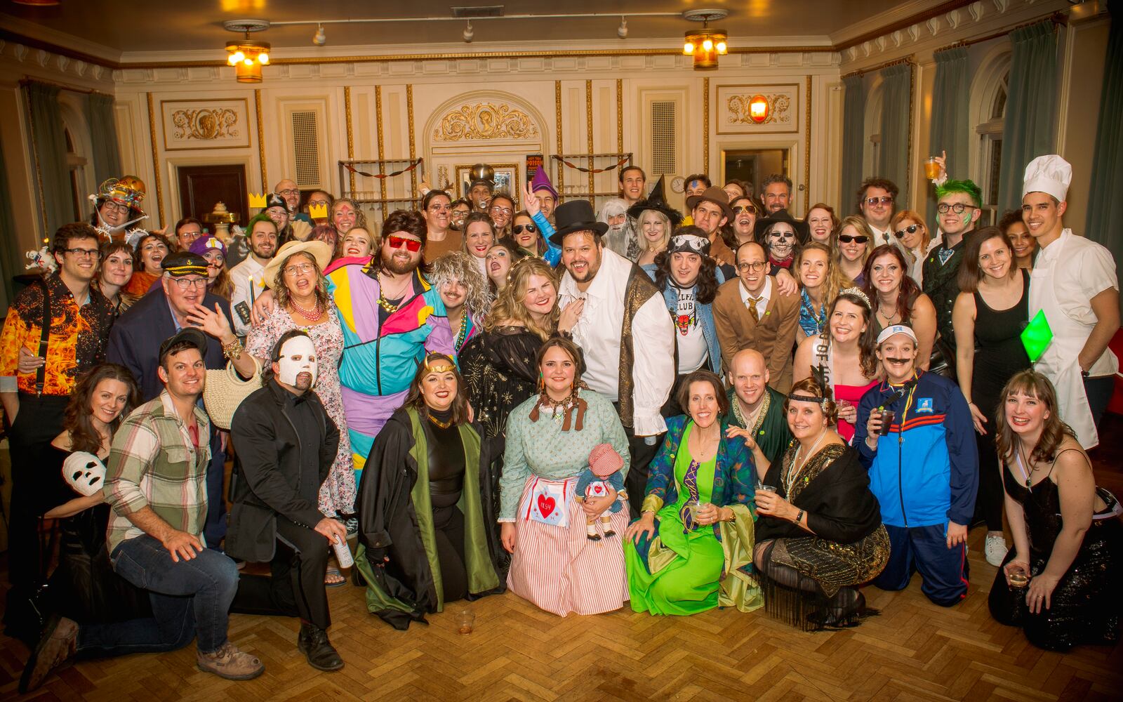 Nathan Hall and Kristen Hallen's Halloween-inspired wedding guests. PHOTO BY FORESTT STRONG LAFAVE