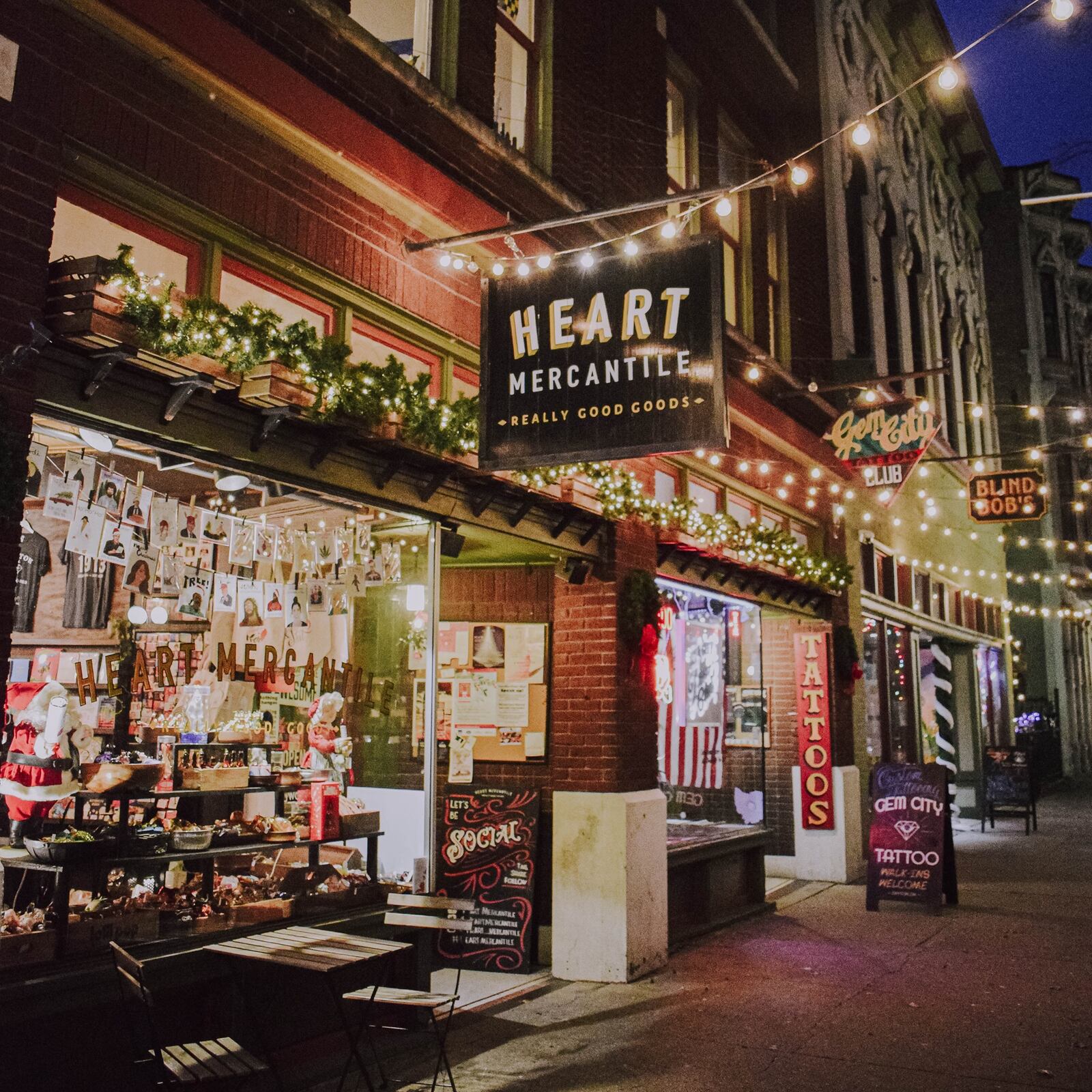 The storefront of Heart Mercantile, a specialty gift shop located in the Oregon District.