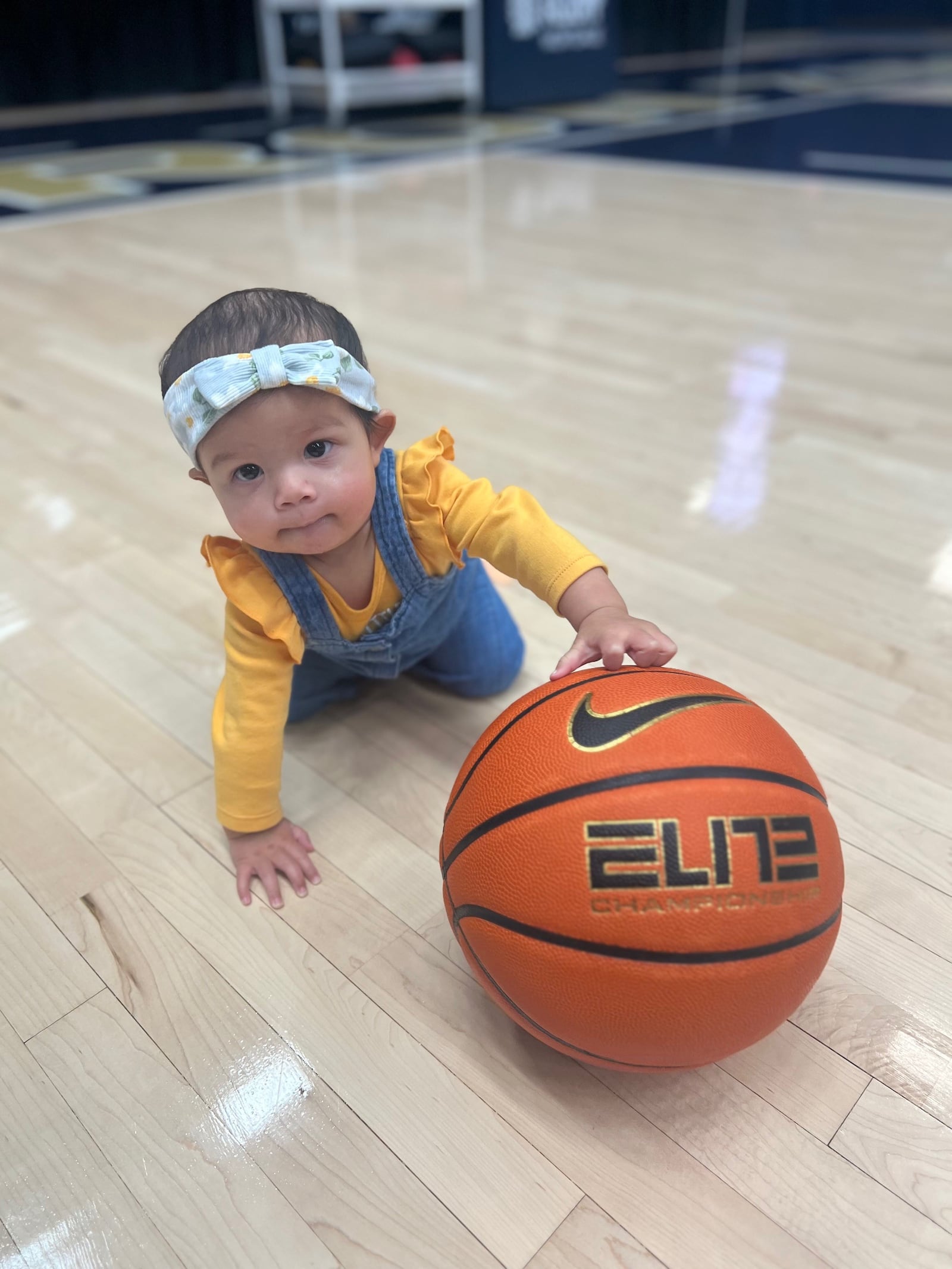 Two-year-old Jaye Henderson working on her ball skills just as she has her basketball vocabulary. CONTRIBUTED