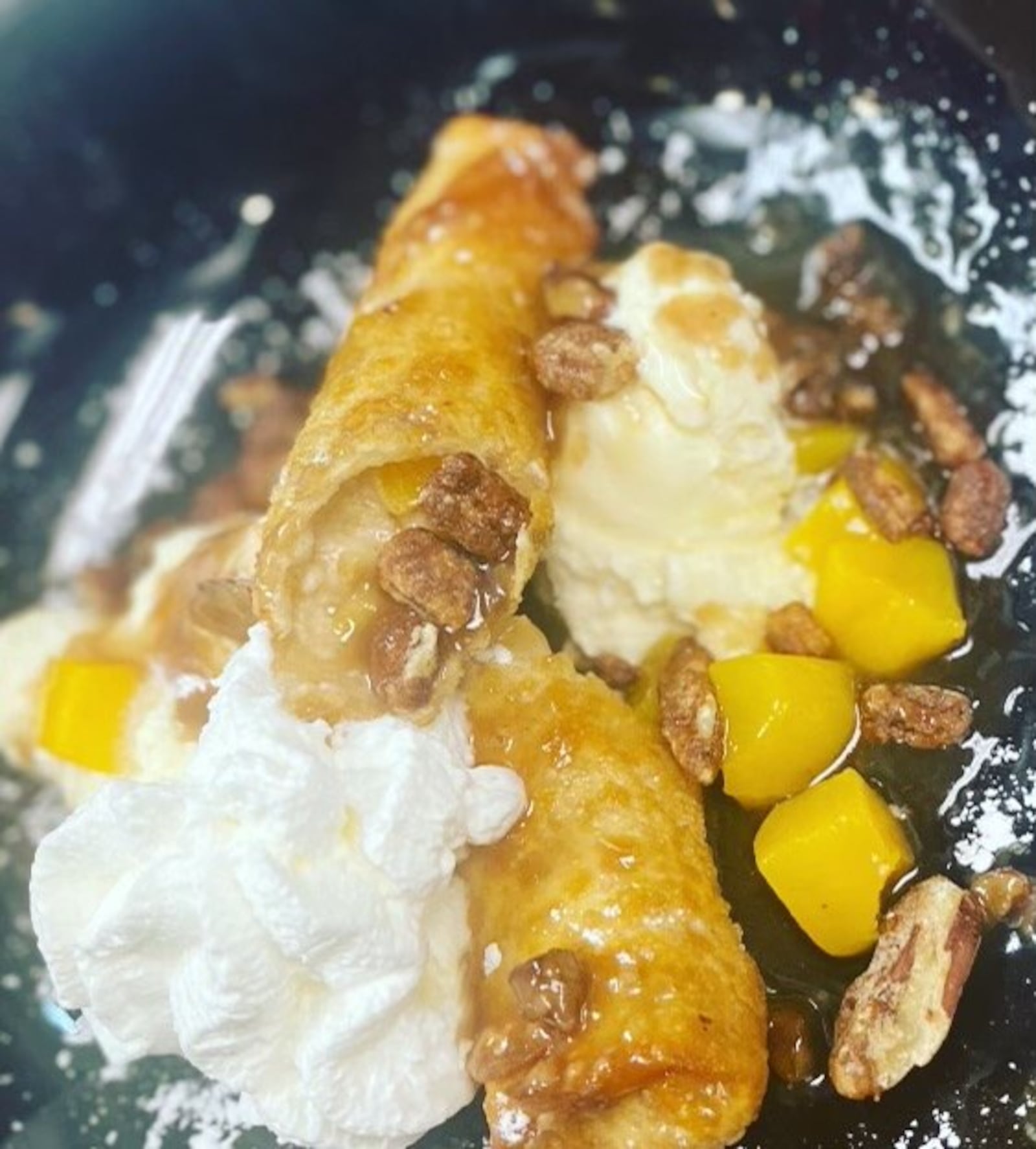 Myracles' peach cobbler eggrolls.