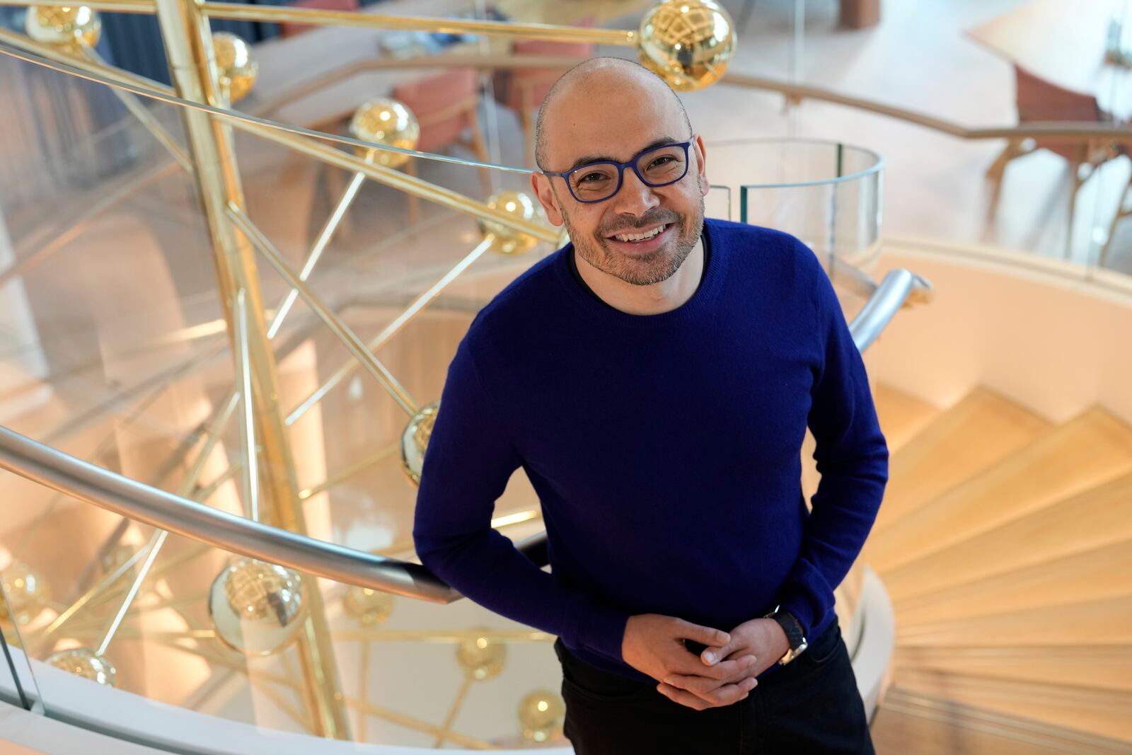 Demis Hassabis, CEO of DeepMind Technologies, the AI division behind Gemini, poses for a photo at the Google DeepMind offices in London, Wednesday, Oct. 9, 2024 after being awarded with the Nobel Prize in Chemistry.(AP Photo/Alastair Grant)