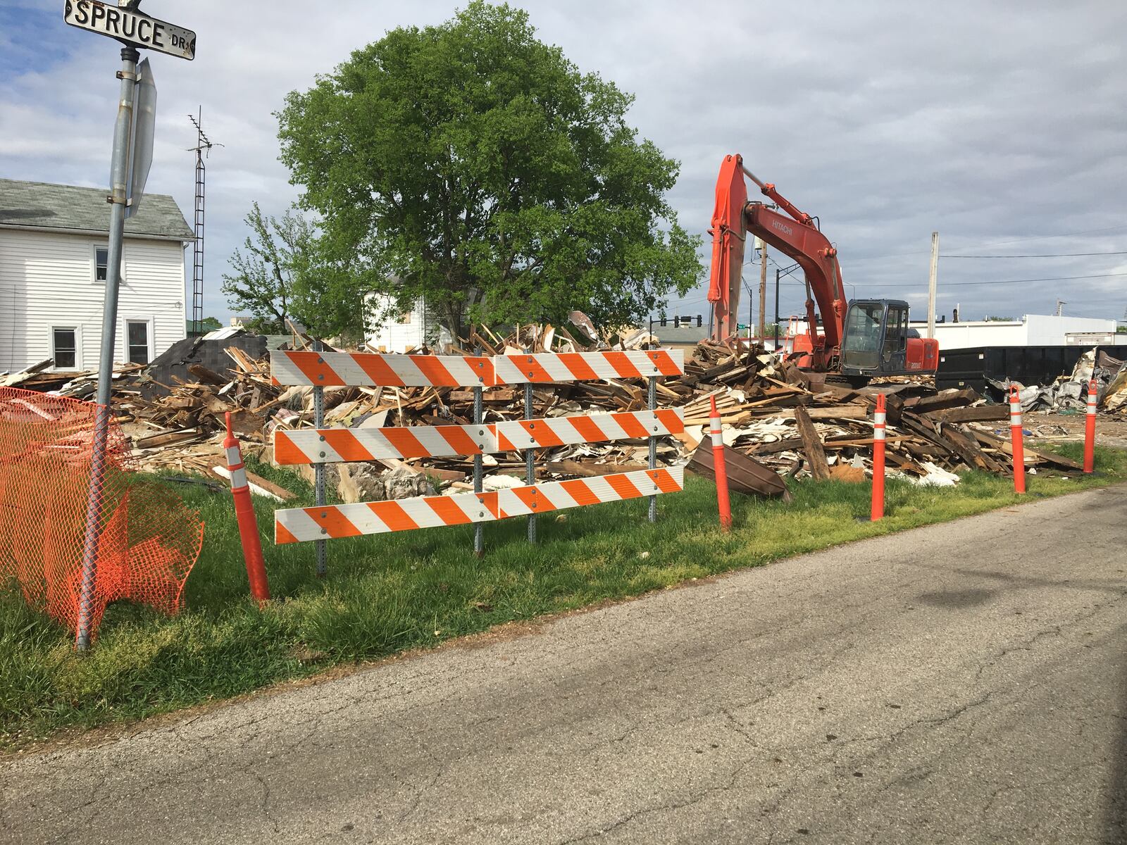 This is what's left of the Sunset Inn, on Broad Street in Fairborn. It was targeted as part of the city's blight program, the assistant city manager said. (James Buechele/Staff)