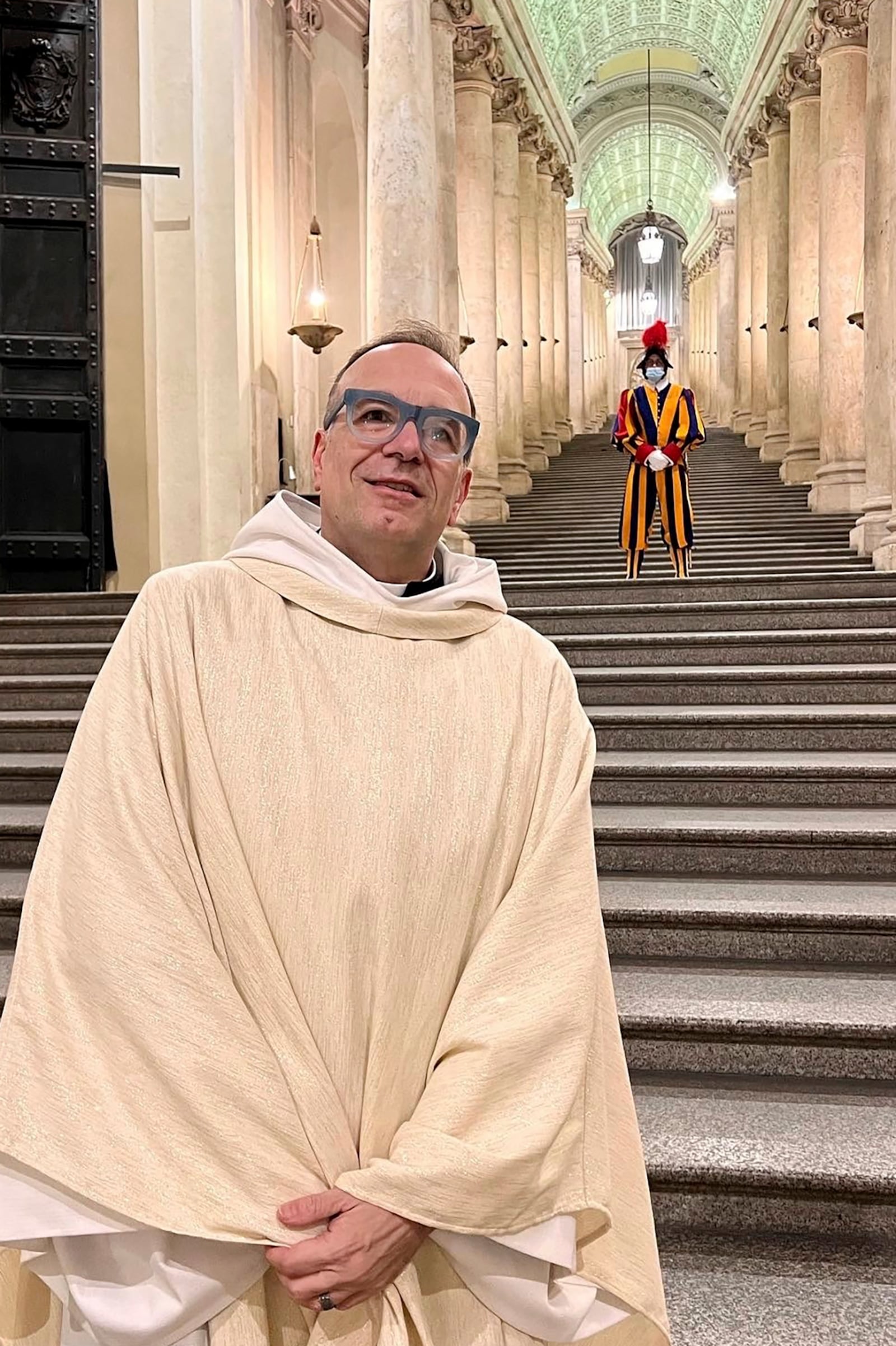 Rev. Jim Sichko, appointed by Pope Francis as one of hundreds of missionaries of mercy, charged with doing good deeds around the world, is pictured at the Vatican on Dec. 24, 2021. (Jim Sichko via AP)