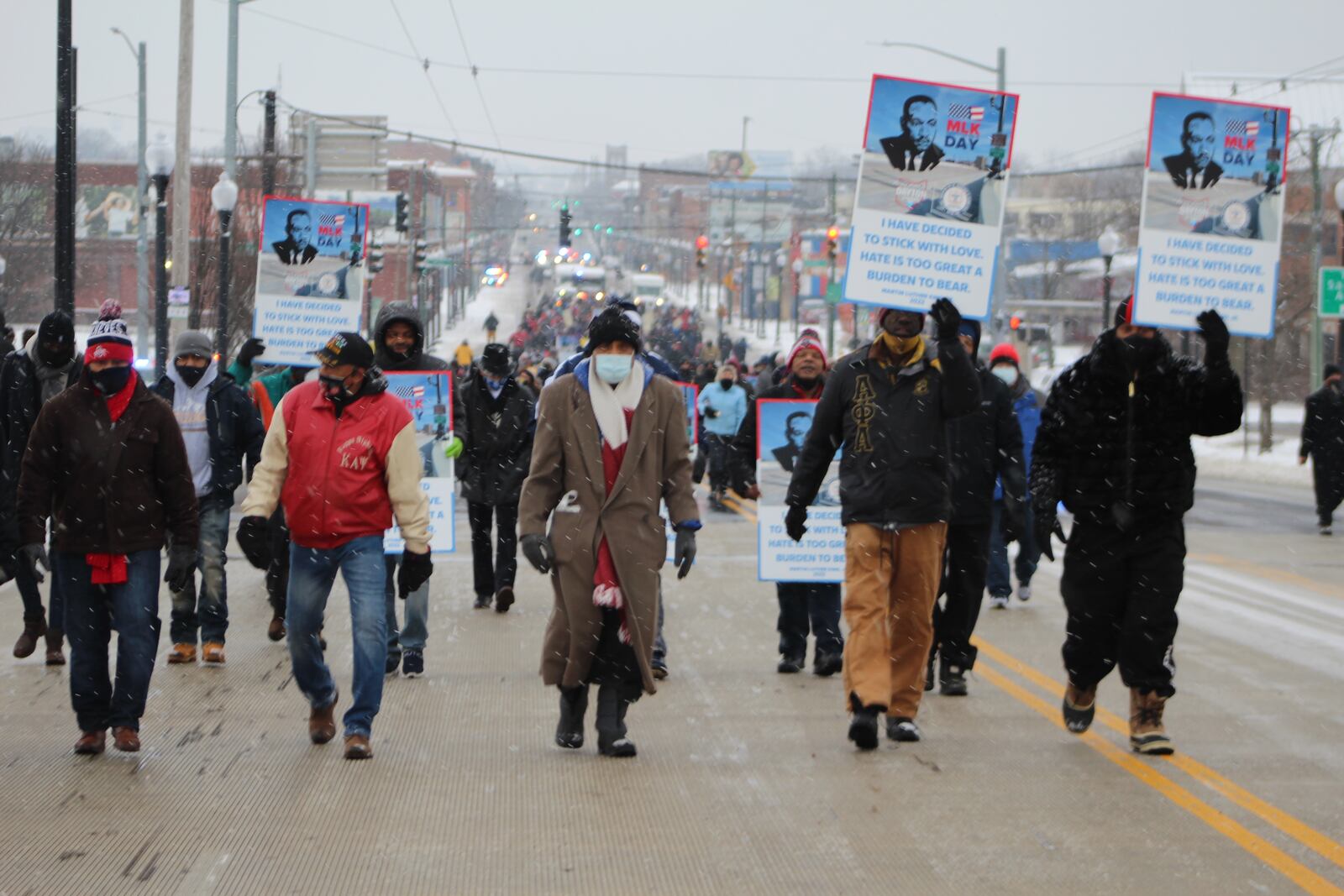 MLK Memorial March in Dayton on Monday. CORNELIUS FROLIK / STAFF