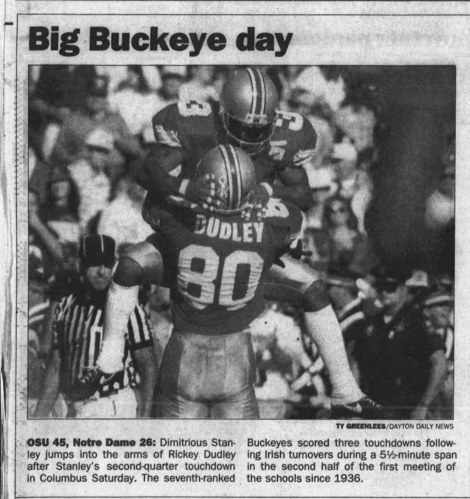 Ohio State-Notre Dame Dayton Daily News archive