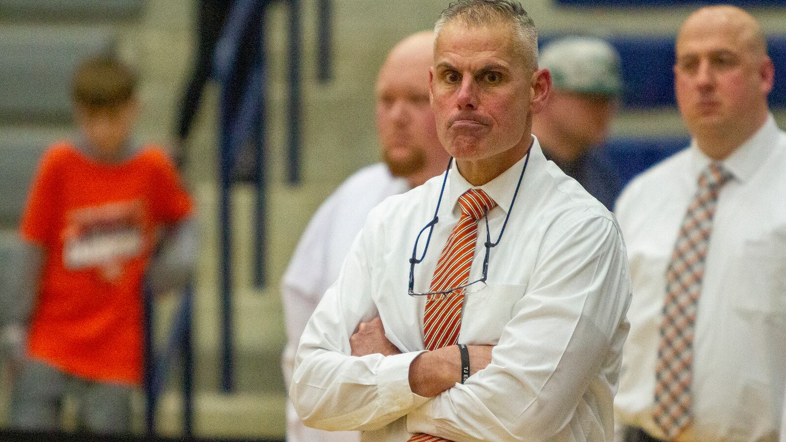 Jackson Center coach Scott Elchert coached his final game Friday in Russia's 27-25 victory in the Region IV final at Trent Arena on Friday night. CONTRIBUTED/Jeff Gilbert