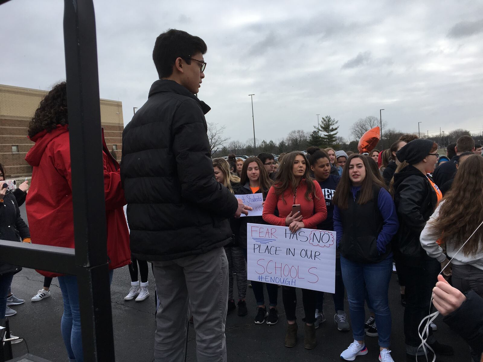 Students walked out at Springboro High School. LAWRENCE BUDD / STAFF