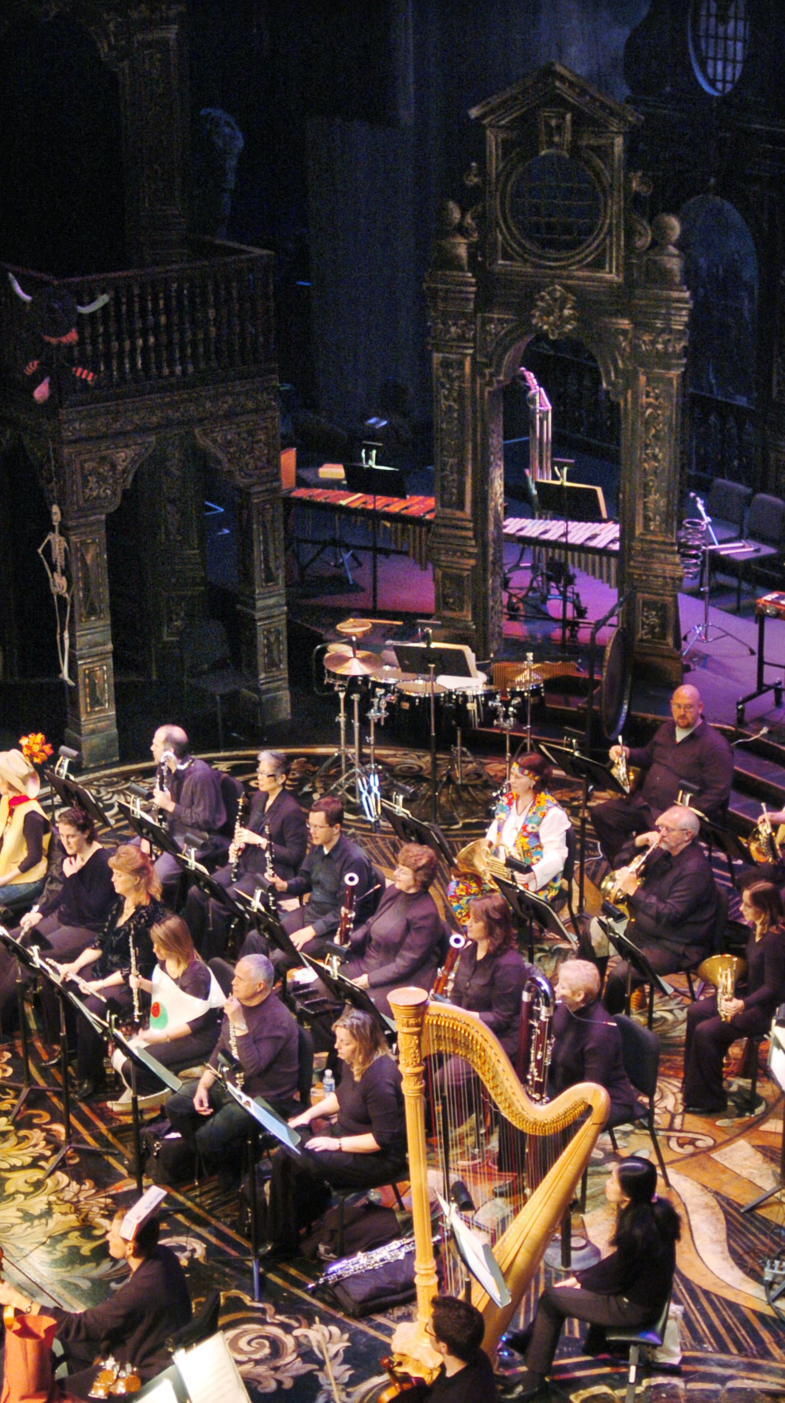 The Dayton Philharmonic Orchestra warms up before its 14th annual PhilharMonster Halloween Concert on Sunday, Oct. 28, 2007 at the Schuster Center in Dayton, Ohio.