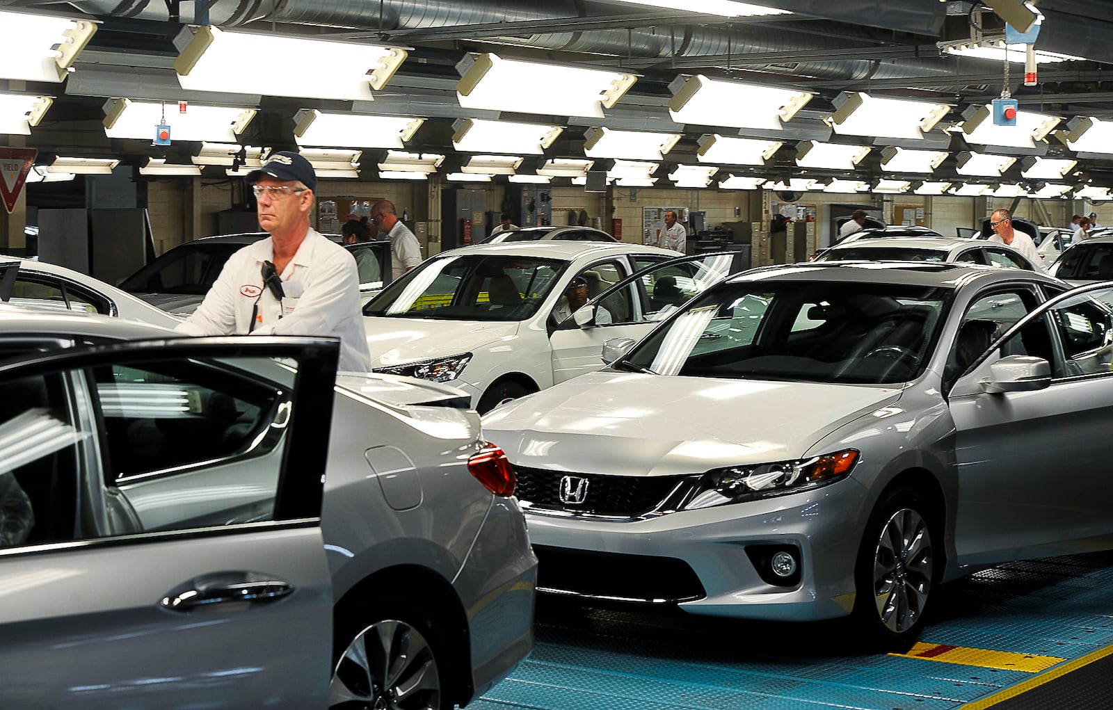 Honda Accords are assembled in the Honda manufacturing plant in Marysville, Ohio Tuesday, Oct. 30, 2012. Staff photo by Bill Lackey